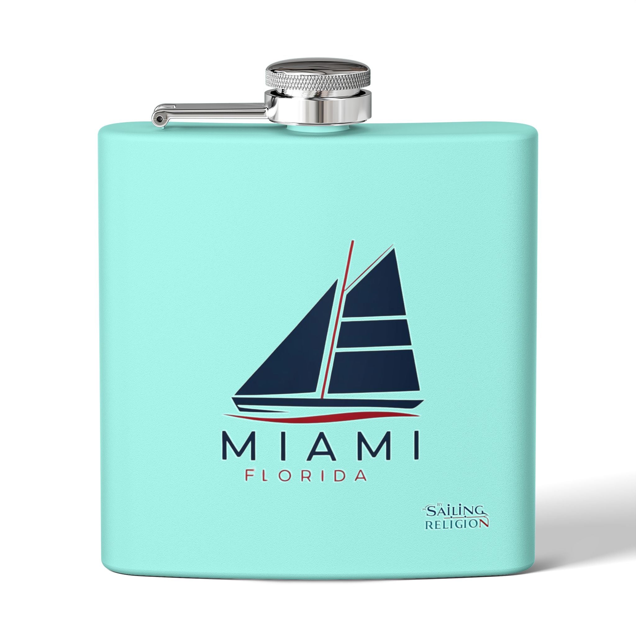 Miami Florida Stainless Steel Flask - 6oz Sailing Design