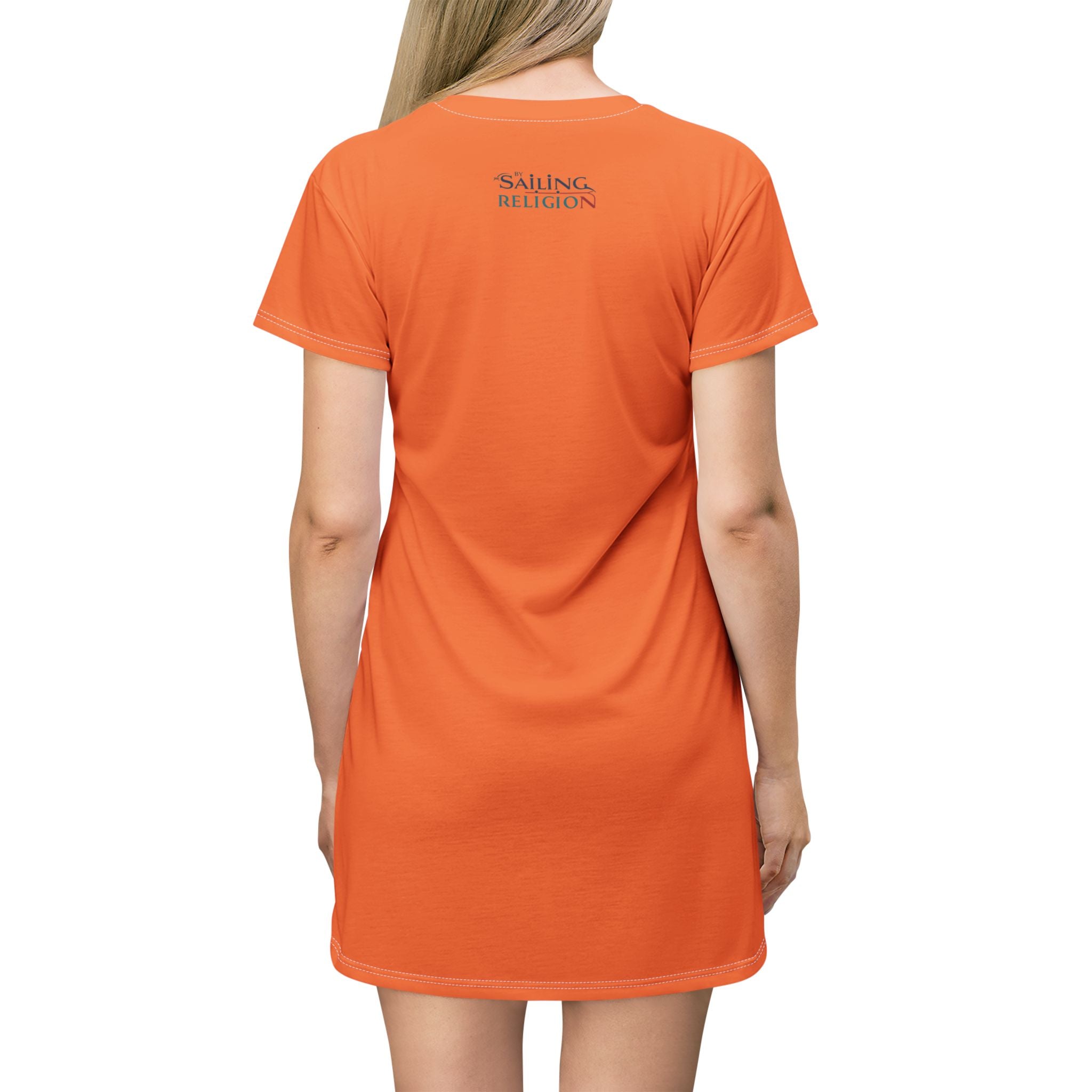 Sailing Religion T-Shirt Dress with Unique Graphic Design - Perfect for Summer and Casual Wear
