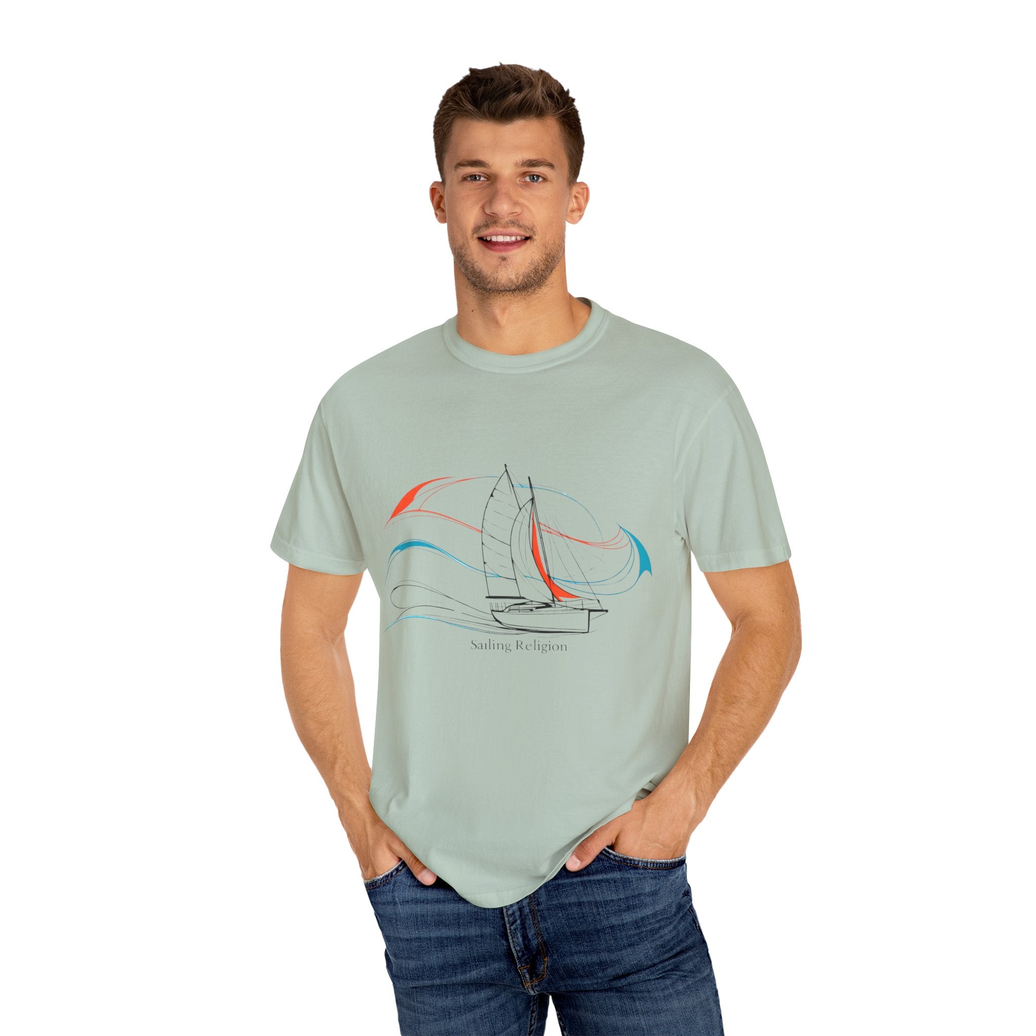 Sailing Religion single line designs Unisex T-shirt