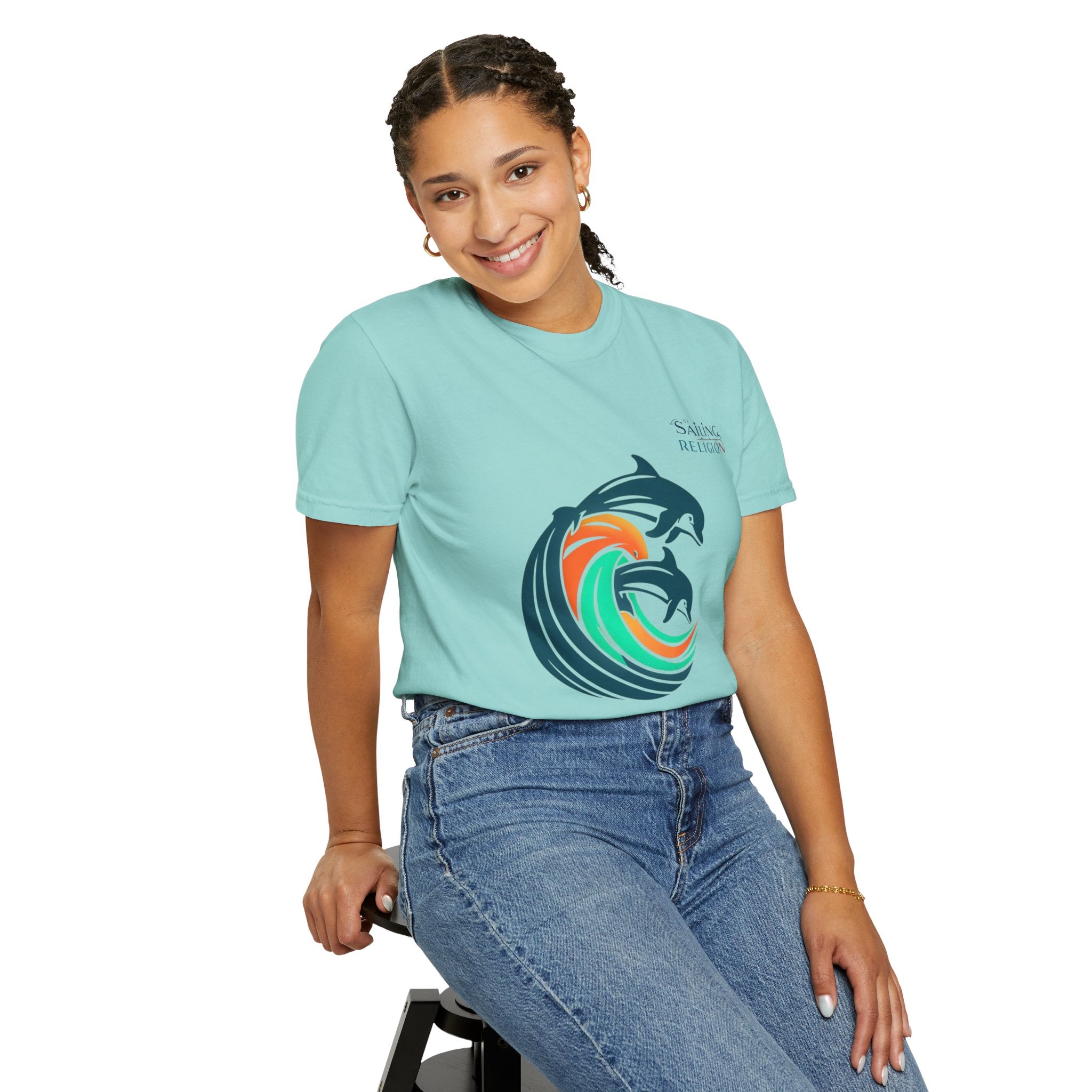 Sailing Religion Dolphins Unisex Garment-Dyed T-shirt