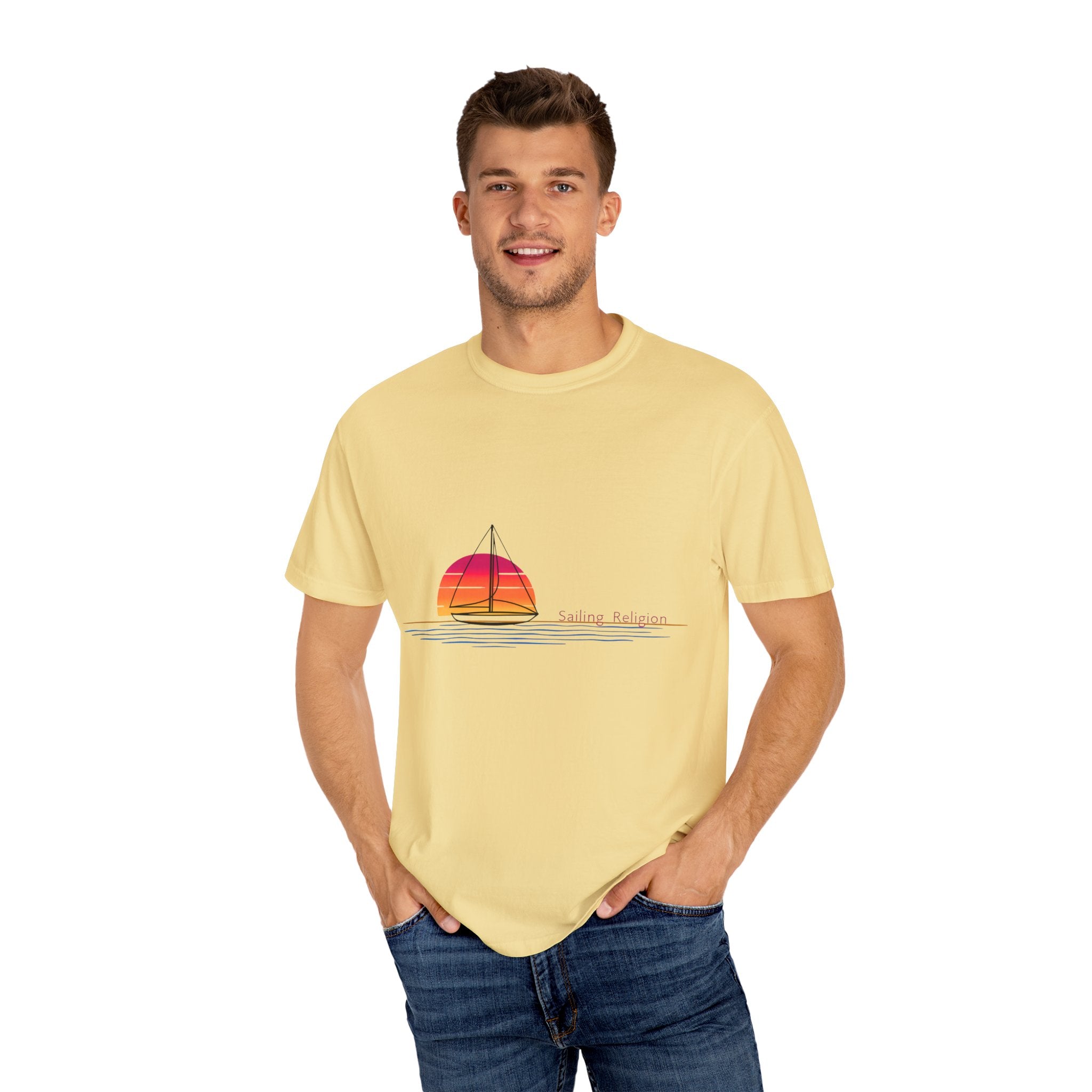 Sailing Religion single line designs Unisex T-shirt