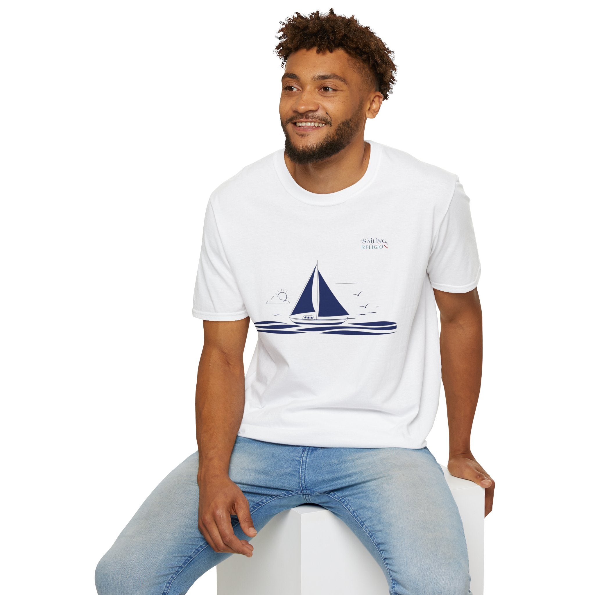Sailing Religion single line design collection Unisex Softstyle T-Shirt