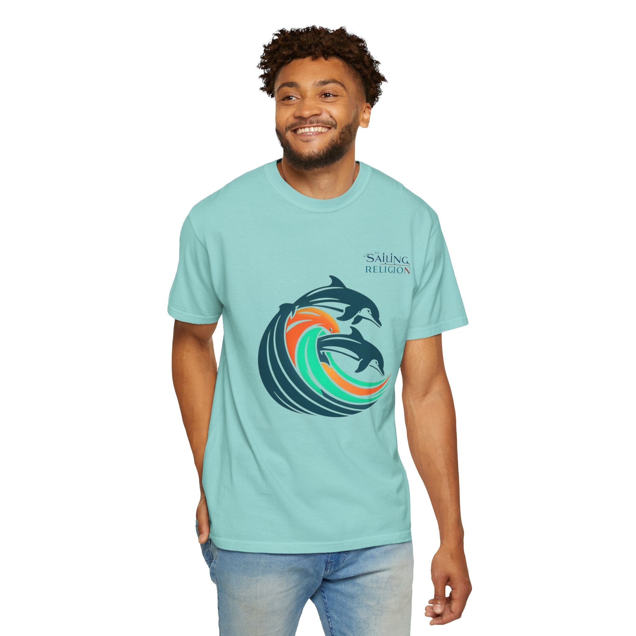 Sailing Religion Dolphins Unisex Garment-Dyed T-shirt