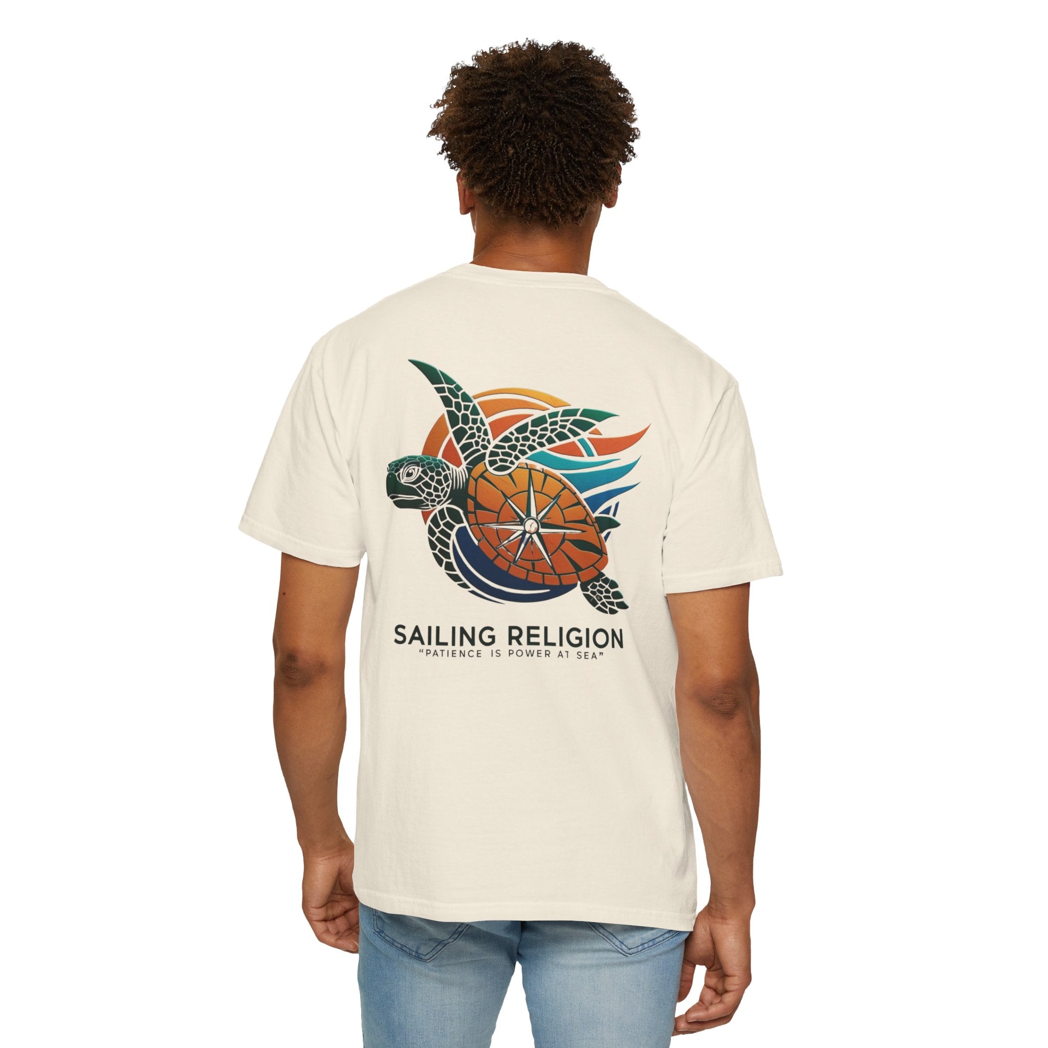 Sailing Religion Turtle DesignUnisex Garment-Dyed T-Shirt -