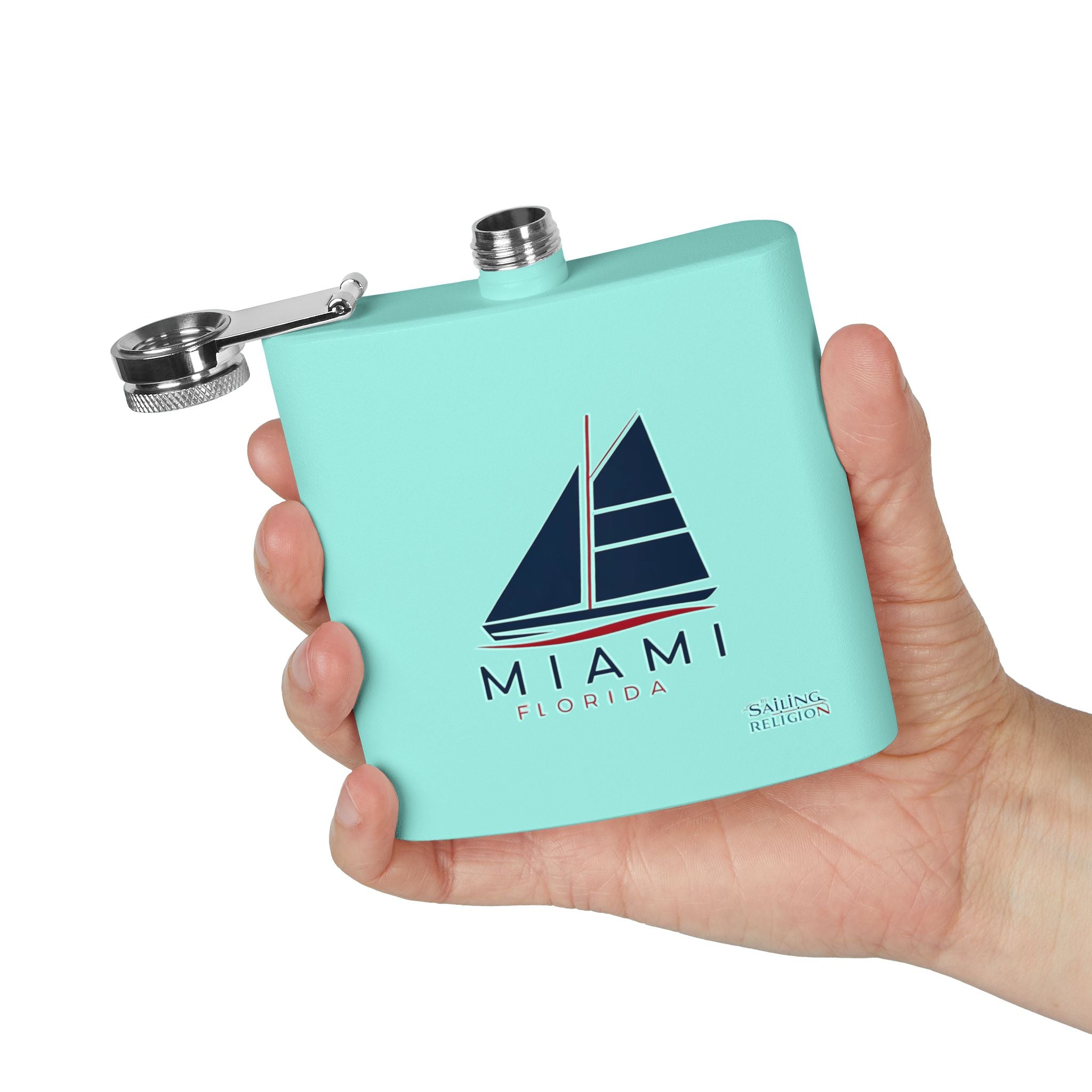 Miami Florida Stainless Steel Flask - 6oz Sailing Design