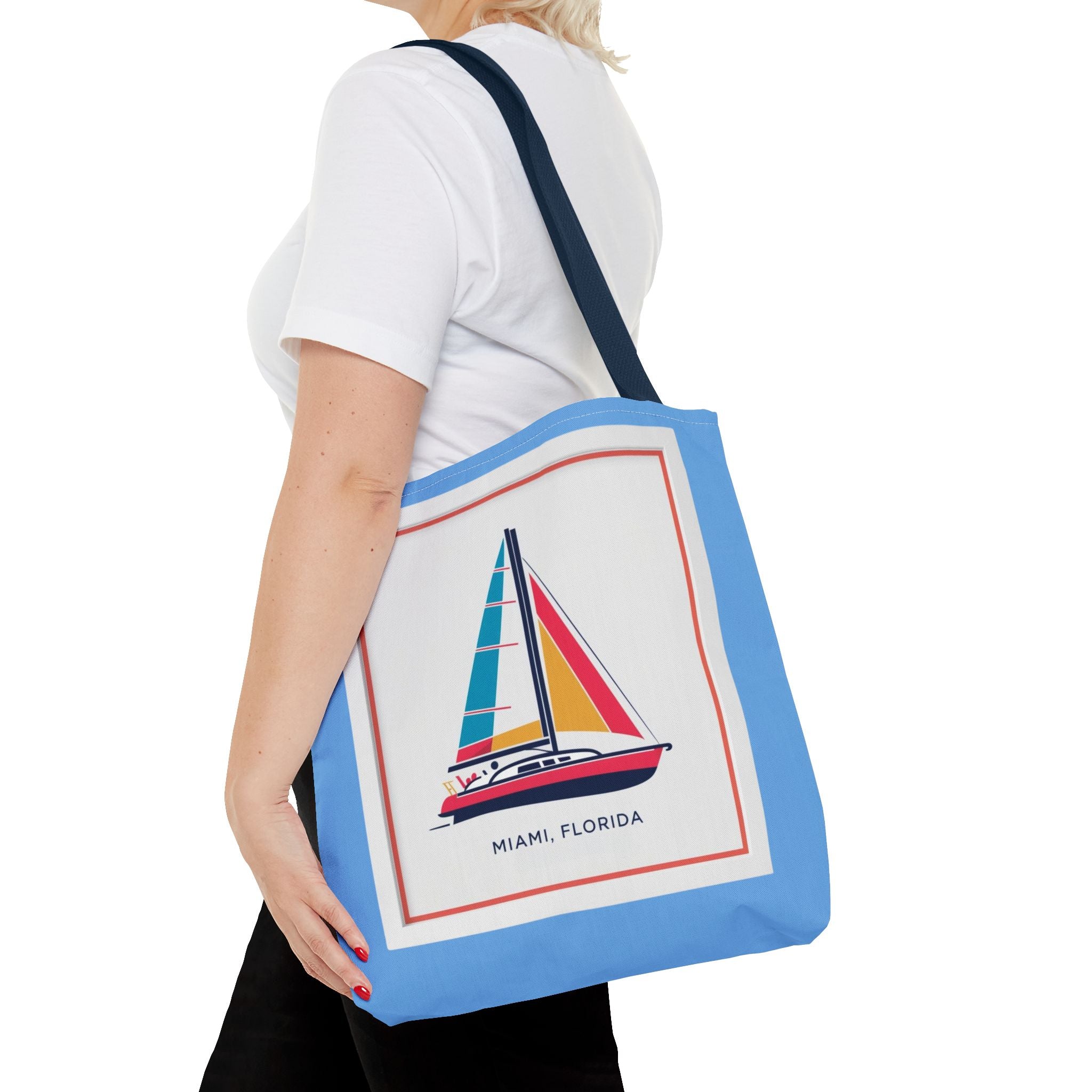Miami Florida Sailing Tote Bag - Nautical Design for Beach Lovers