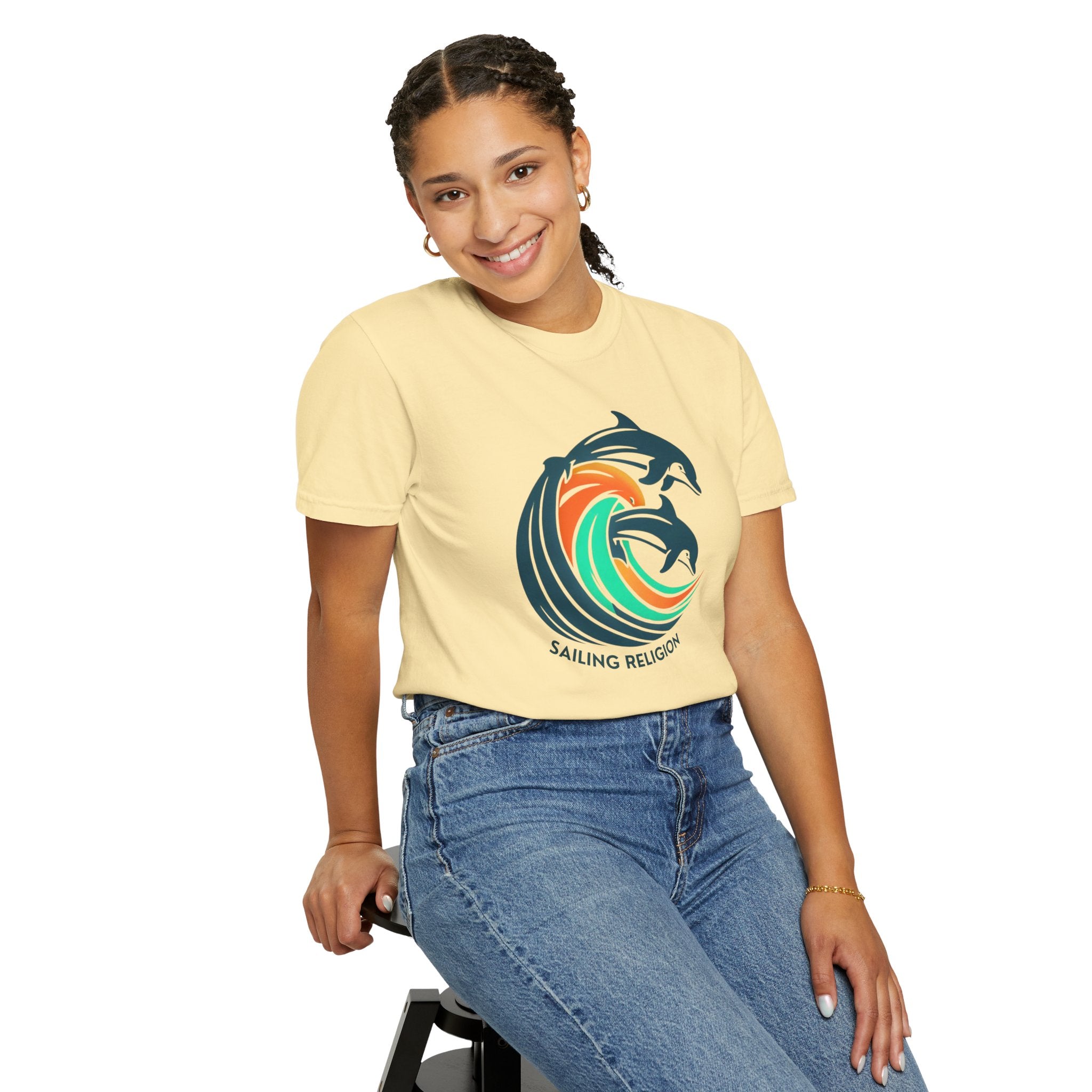Sailing Religion dolphin Unisex Garment-Dyed T-shirt