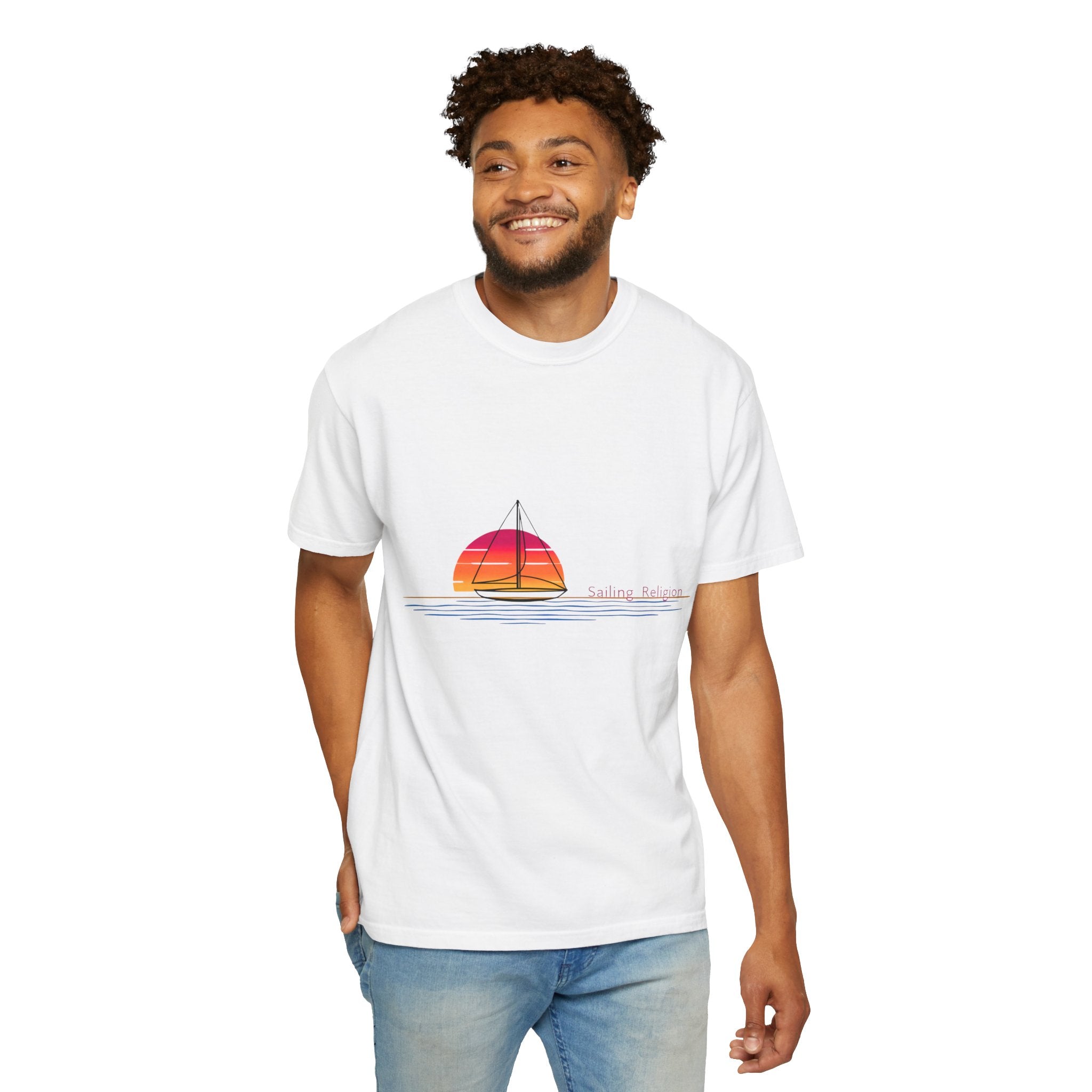 Sailing Religion single line designs Unisex T-shirt