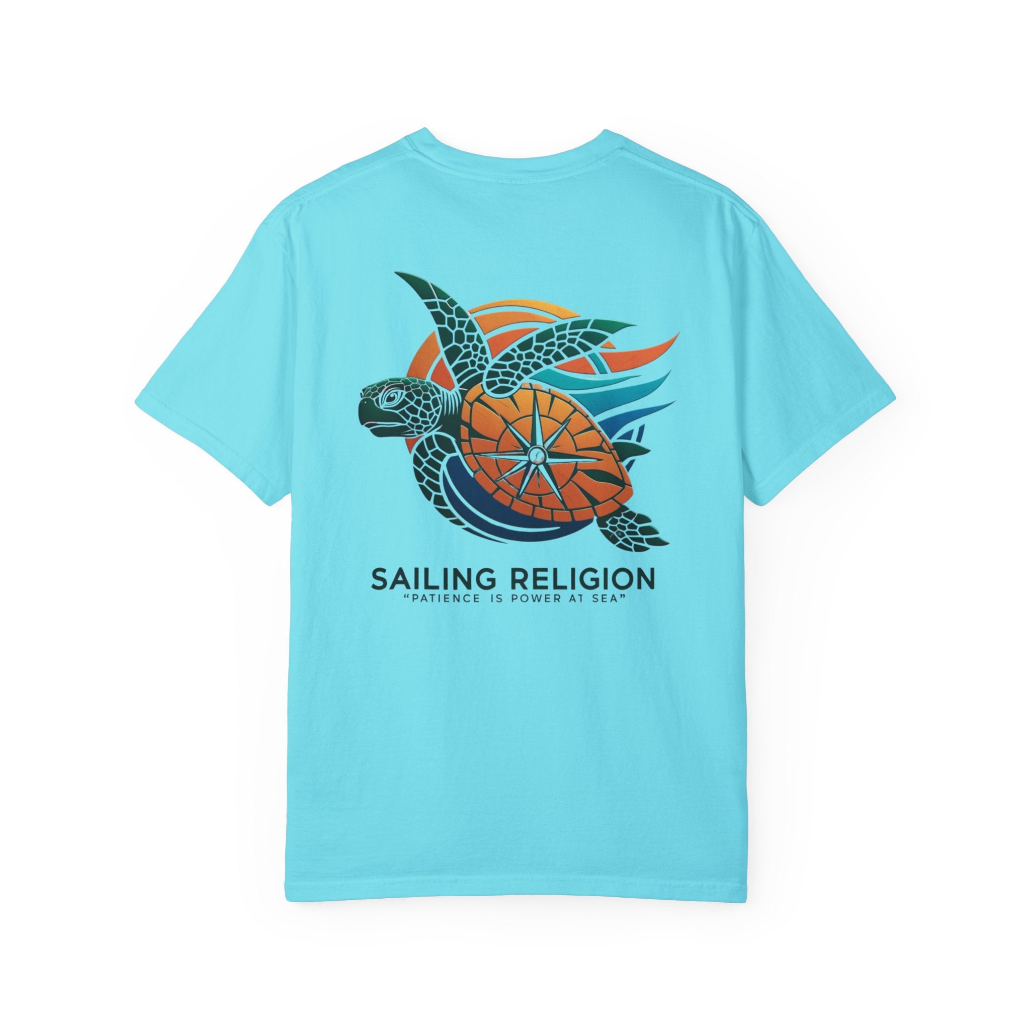 Sailing Religion Turtle DesignUnisex Garment-Dyed T-Shirt -