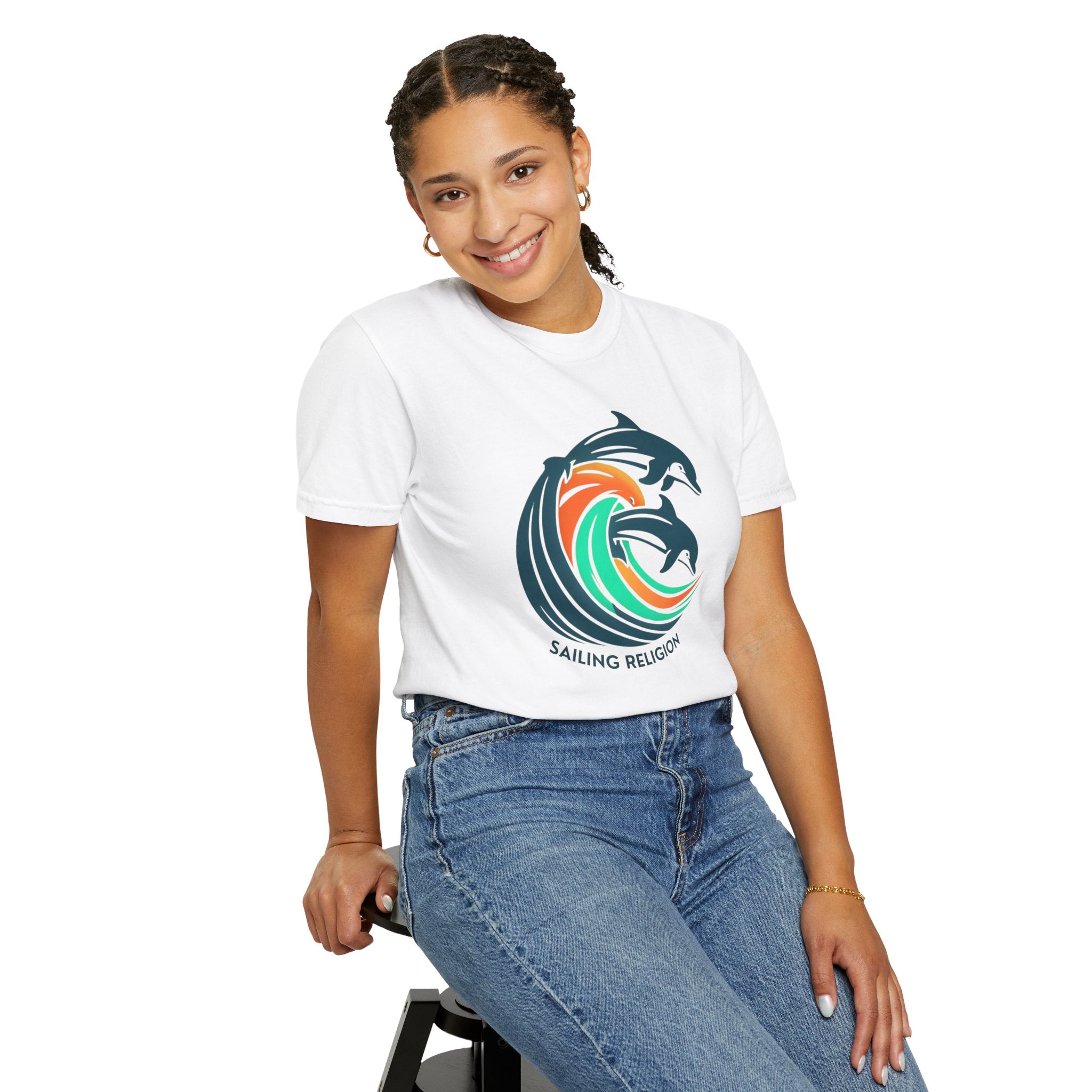 Sailing Religion dolphin Unisex Garment-Dyed T-shirt