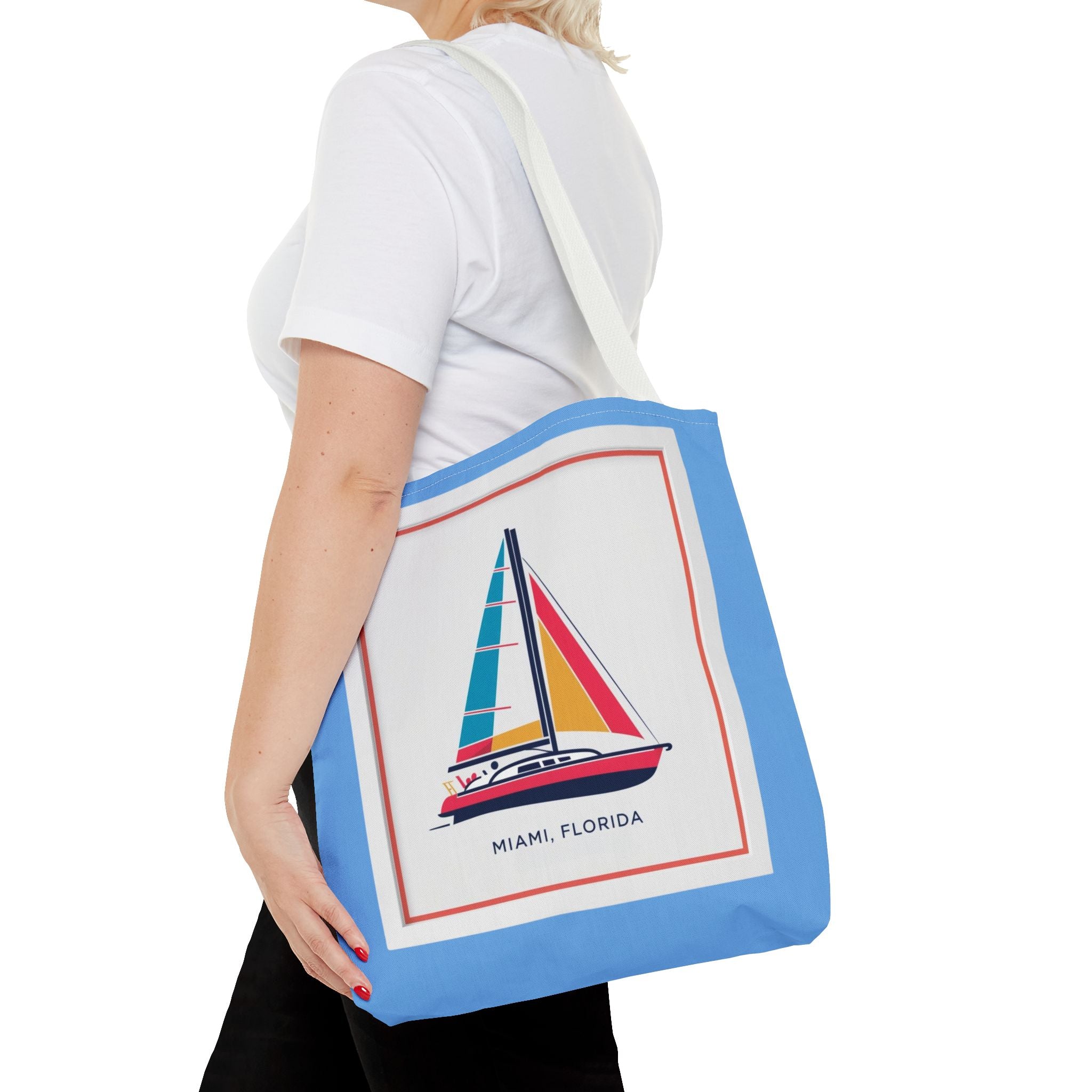 Miami Florida Sailing Tote Bag - Nautical Design for Beach Lovers