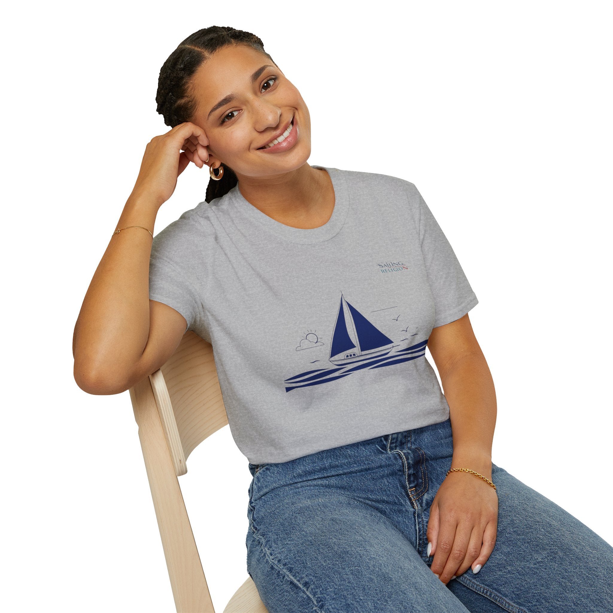 Sailing Religion single line design collection Unisex Softstyle T-Shirt