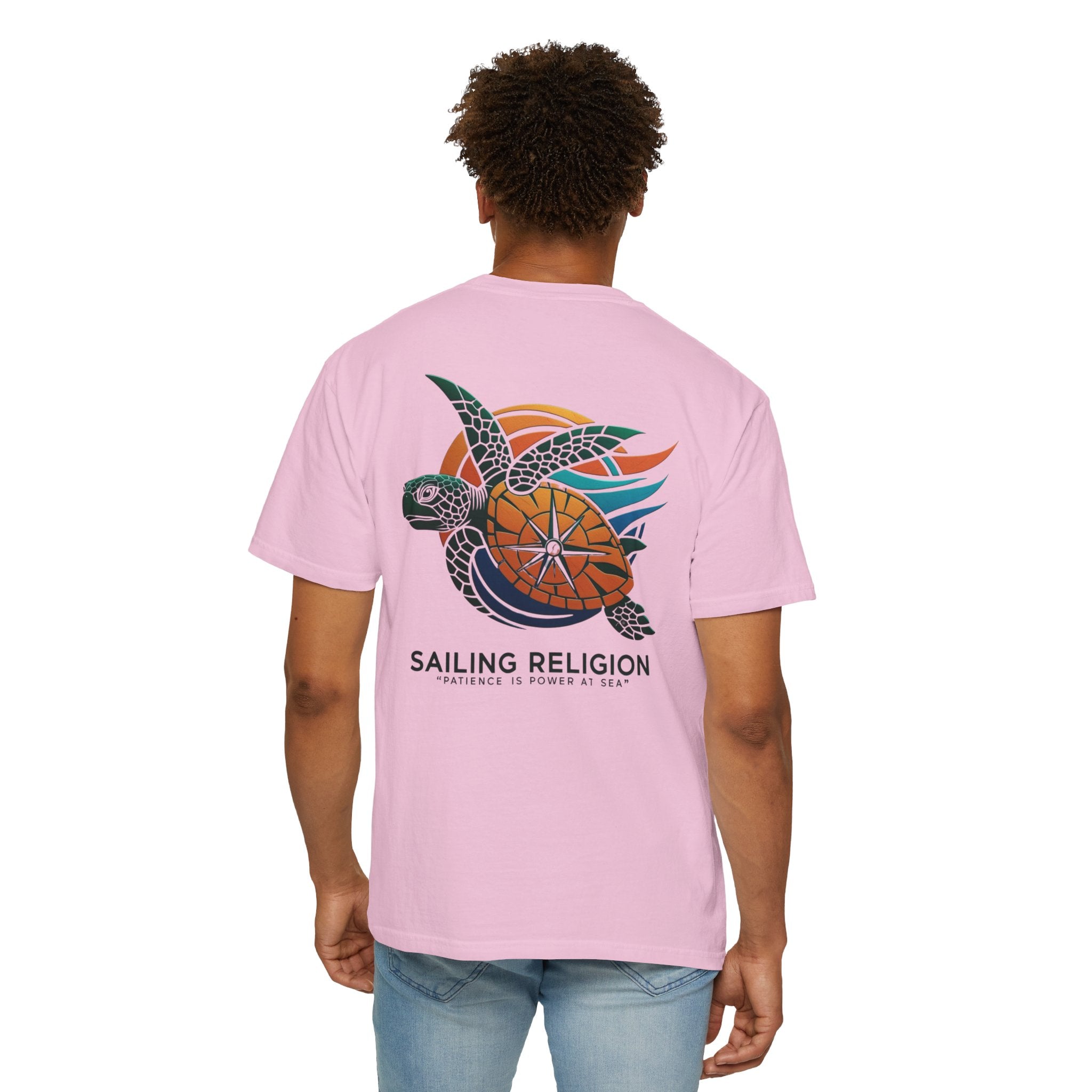 Sailing Religion Turtle DesignUnisex Garment-Dyed T-Shirt -