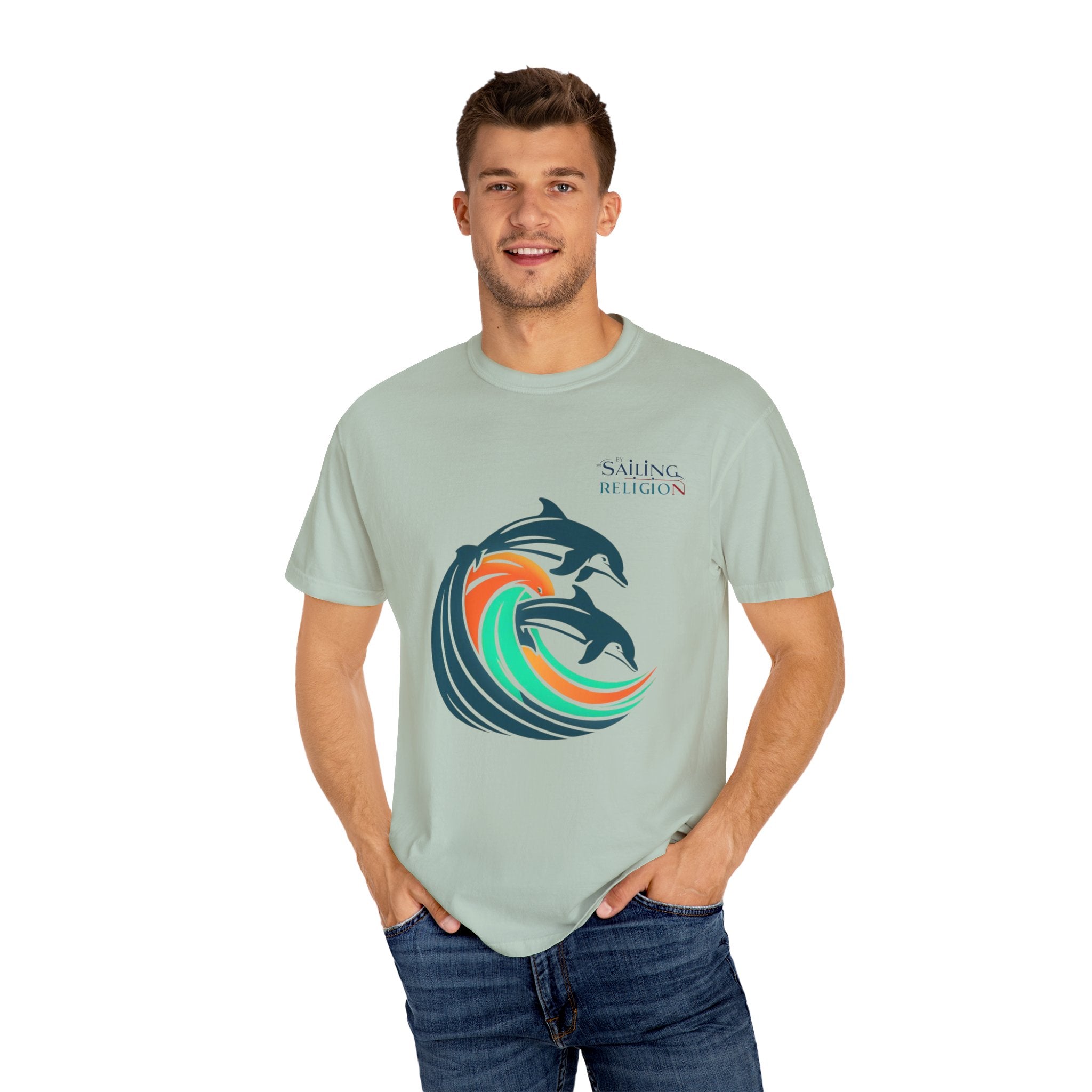 Sailing Religion Dolphins Unisex Garment-Dyed T-shirt