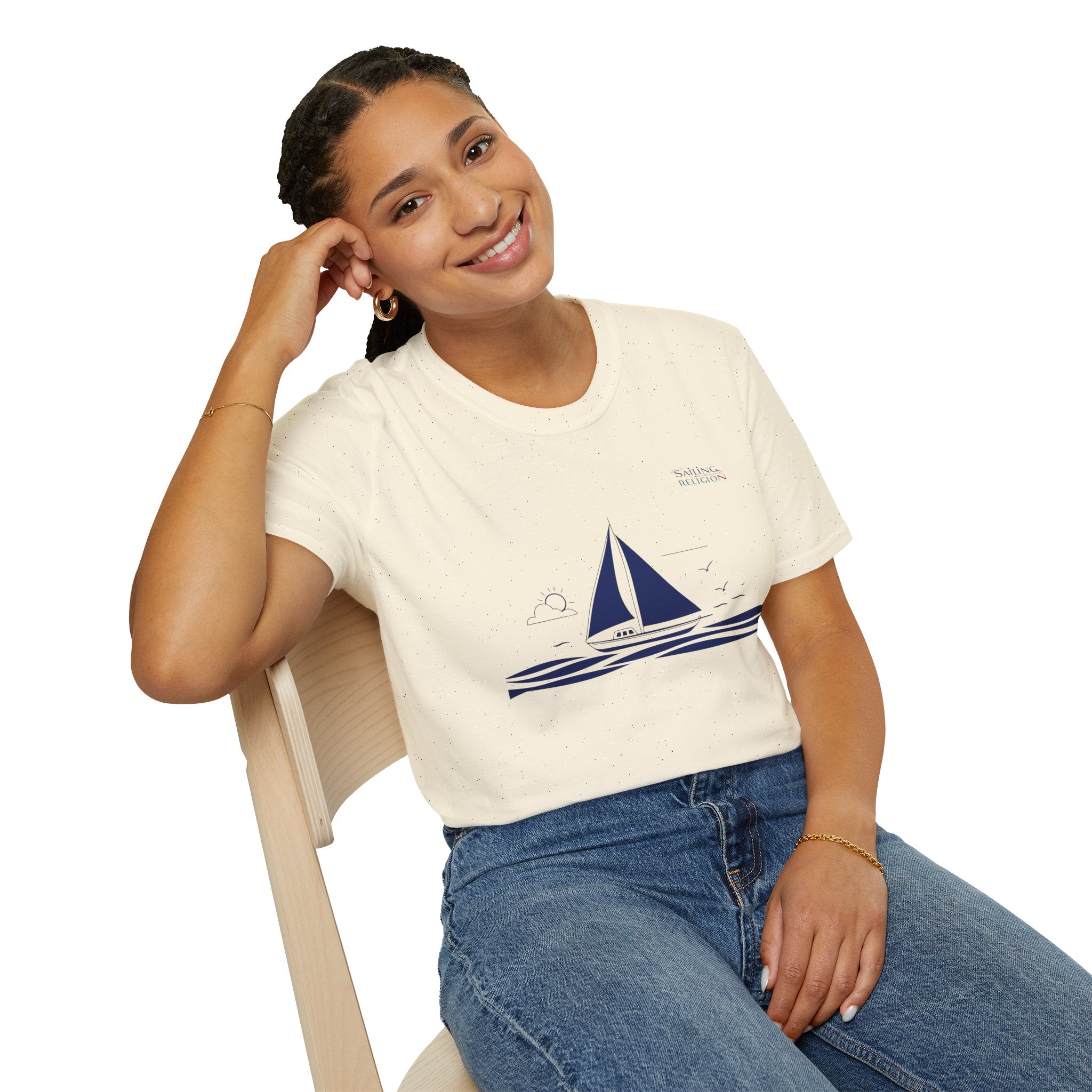 Sailing Religion single line design collection Unisex Softstyle T-Shirt
