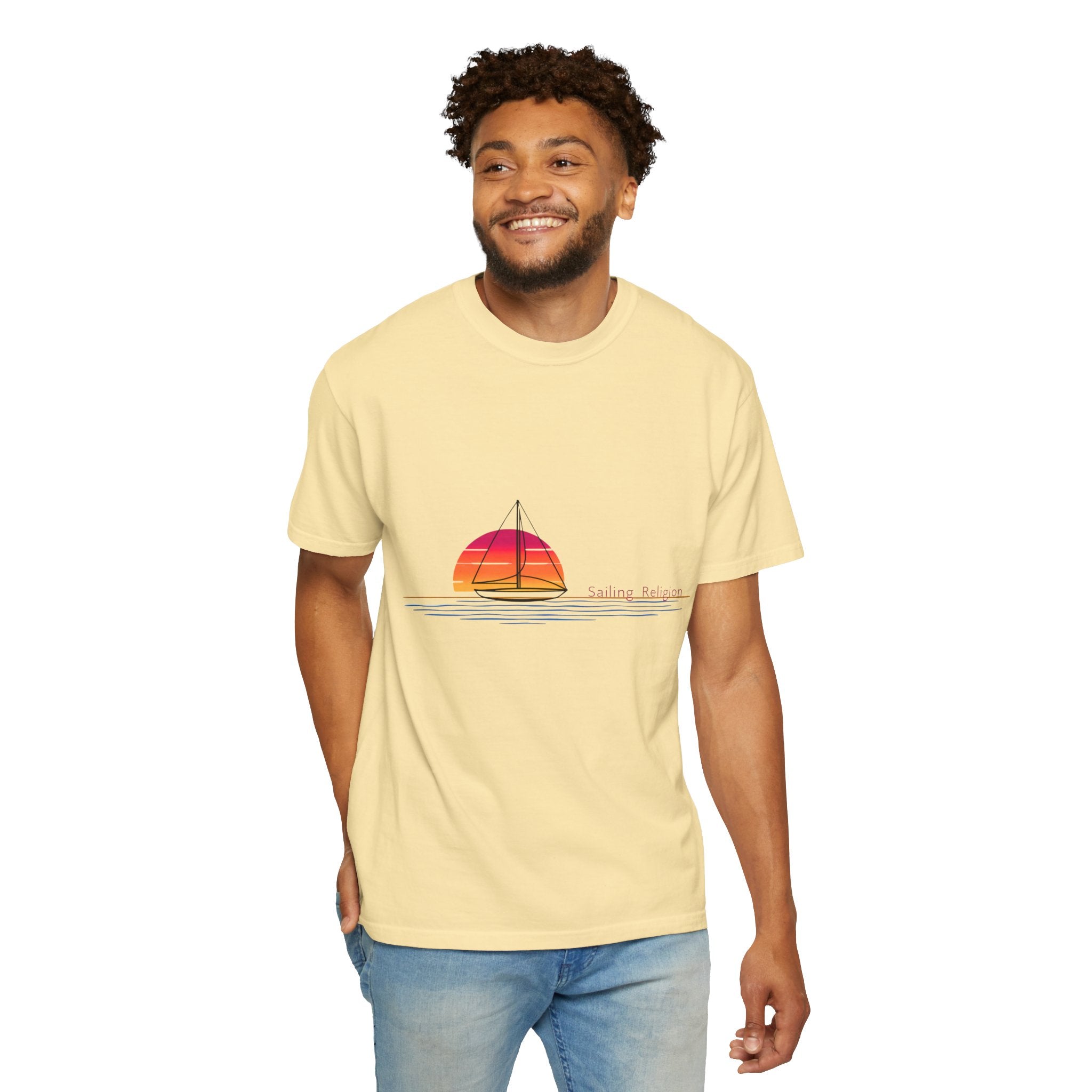 Sailing Religion single line designs Unisex T-shirt