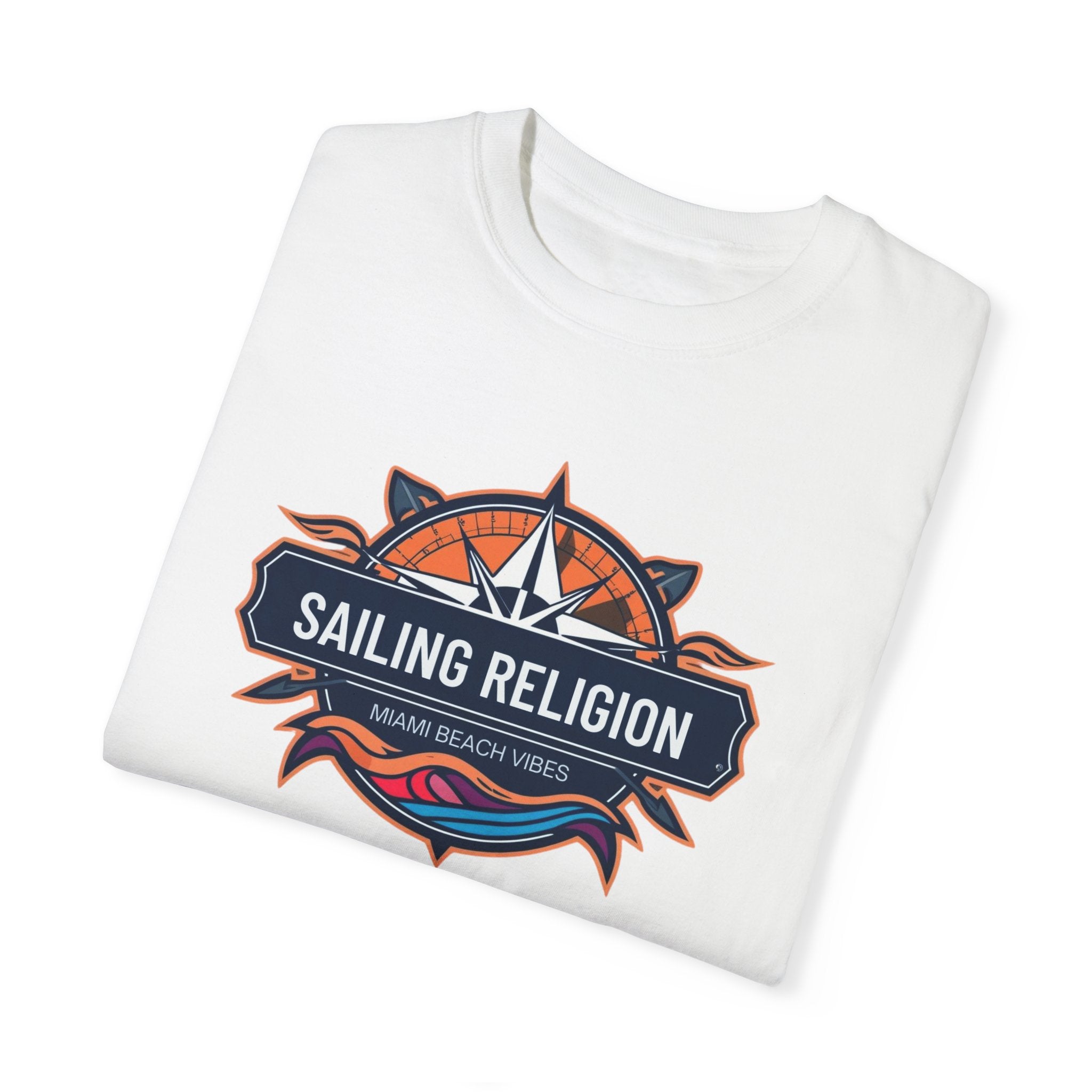 Sailing Religion Miami Beach Vibes Unisex Garment-Dyed T-Shirt -