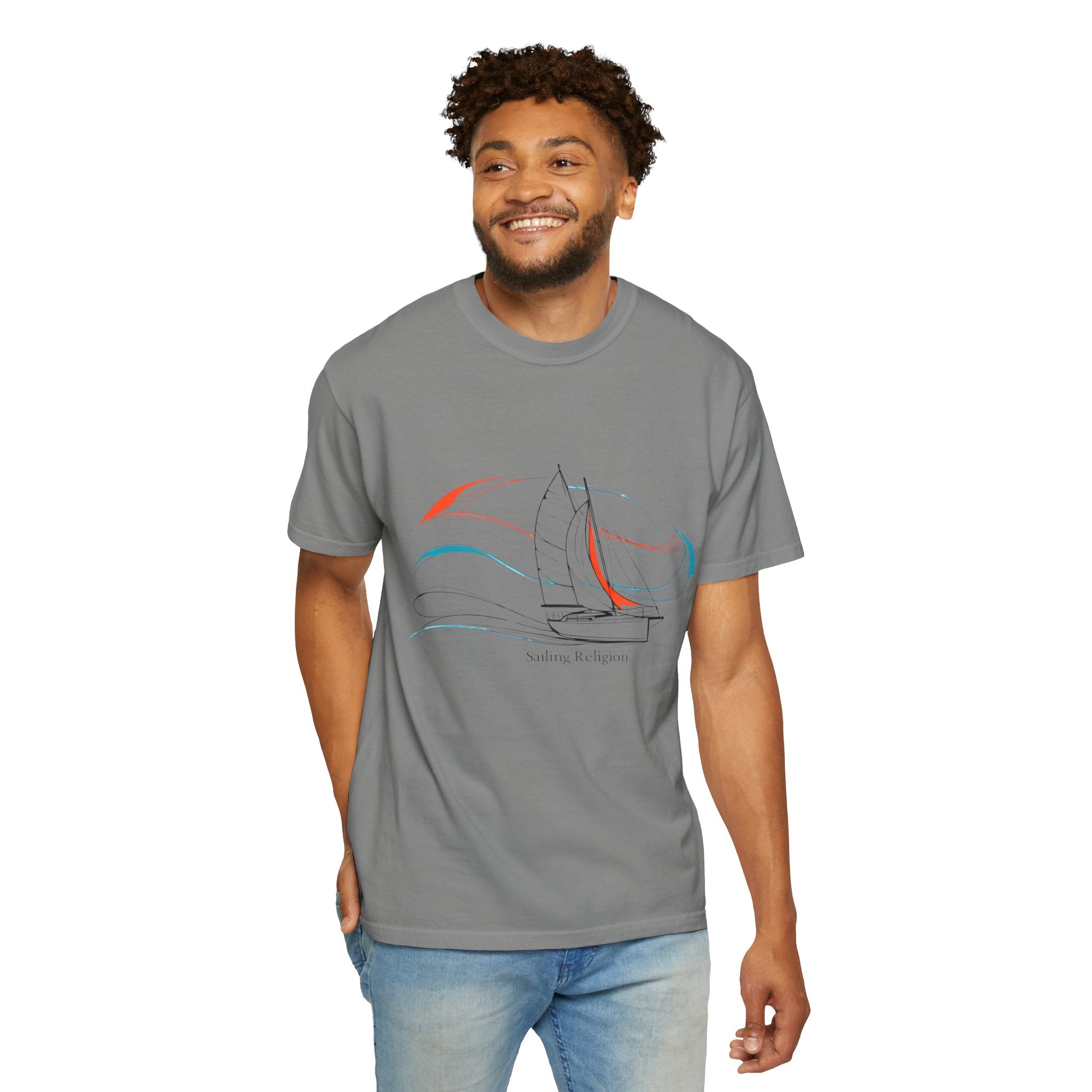 Sailing Religion single line designs Unisex T-shirt