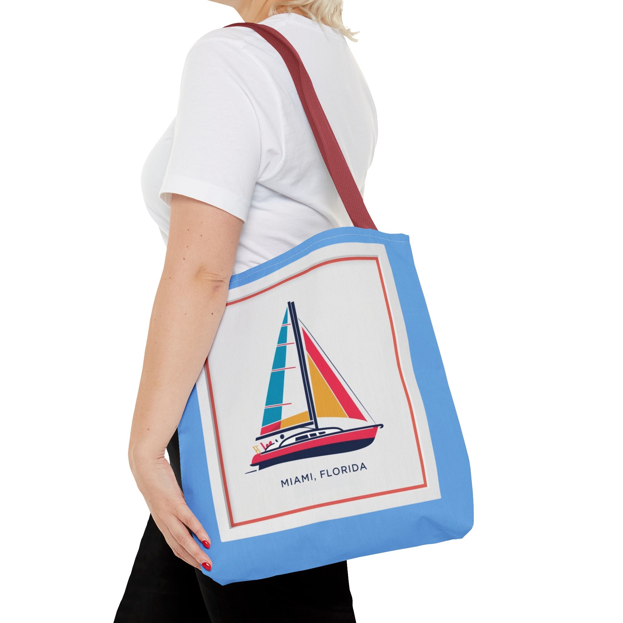 Miami Florida Sailing Tote Bag - Nautical Design for Beach Lovers