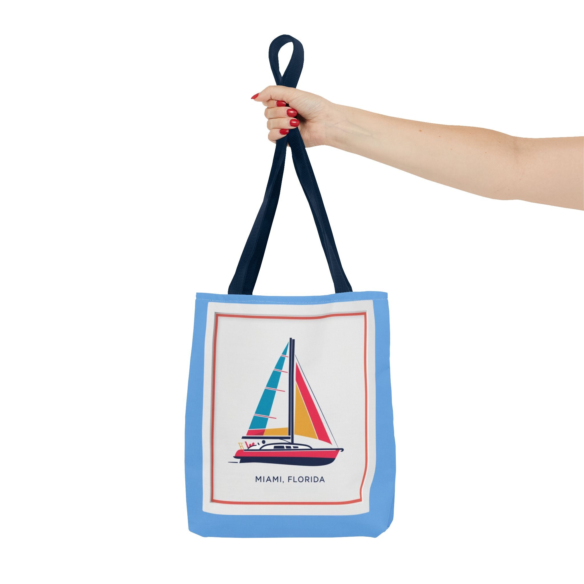 Miami Florida Sailing Tote Bag - Nautical Design for Beach Lovers