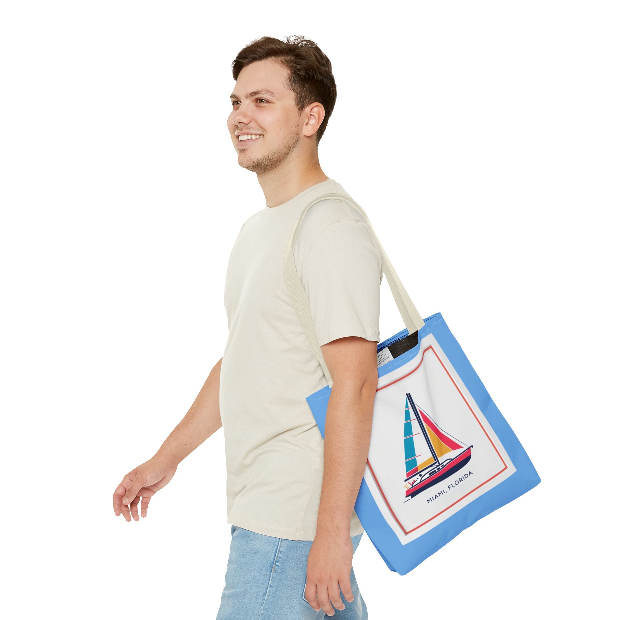 Miami Florida Sailing Tote Bag - Nautical Design for Beach Lovers