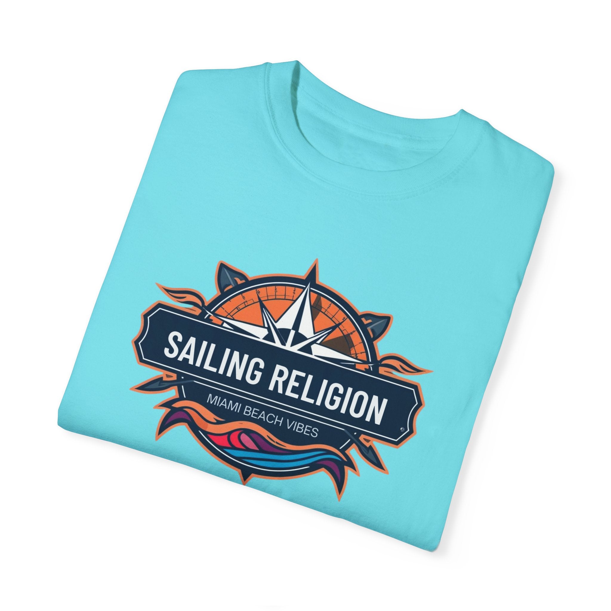 Sailing Religion Miami Beach Vibes Unisex Garment-Dyed T-Shirt -