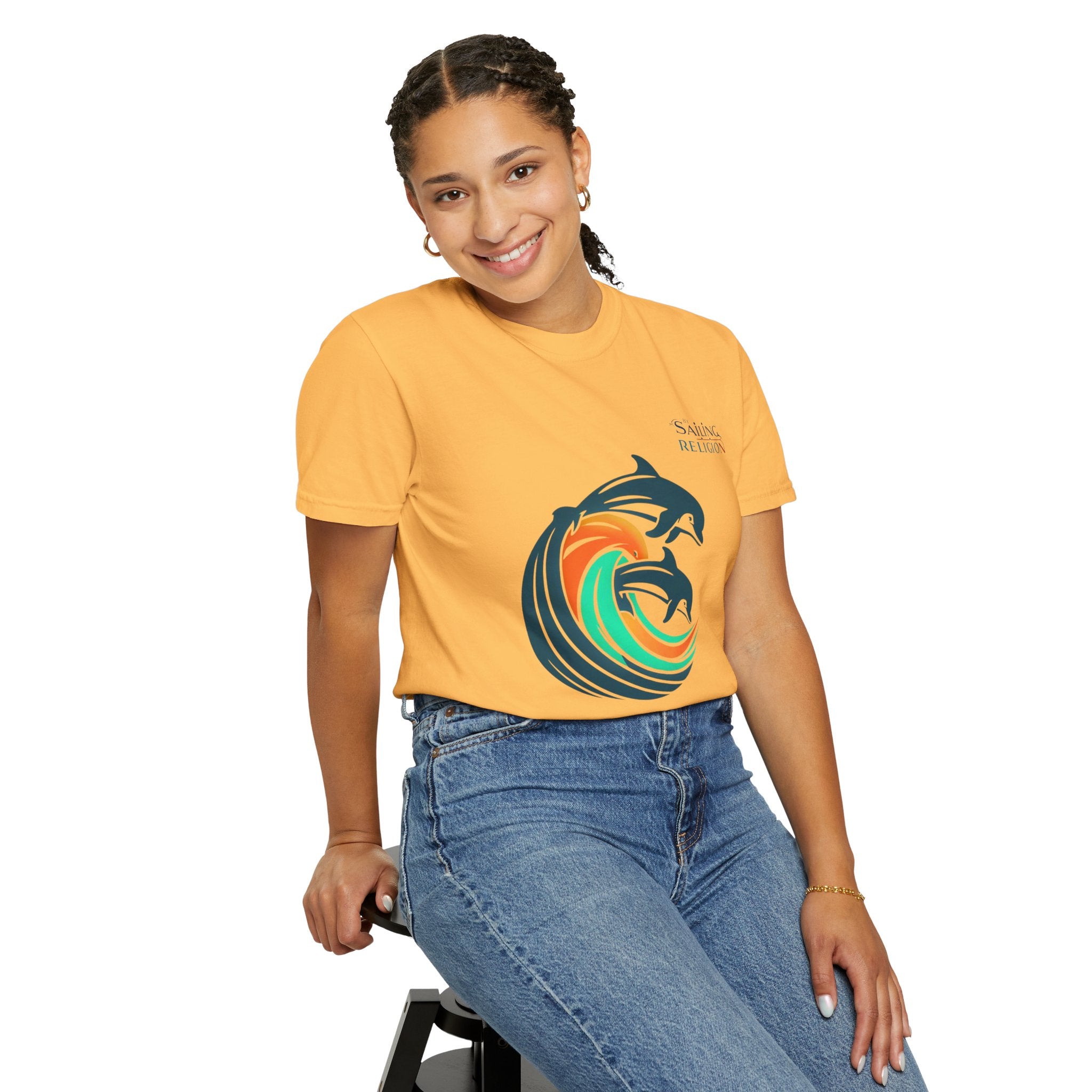 Sailing Religion Dolphins Unisex Garment-Dyed T-shirt