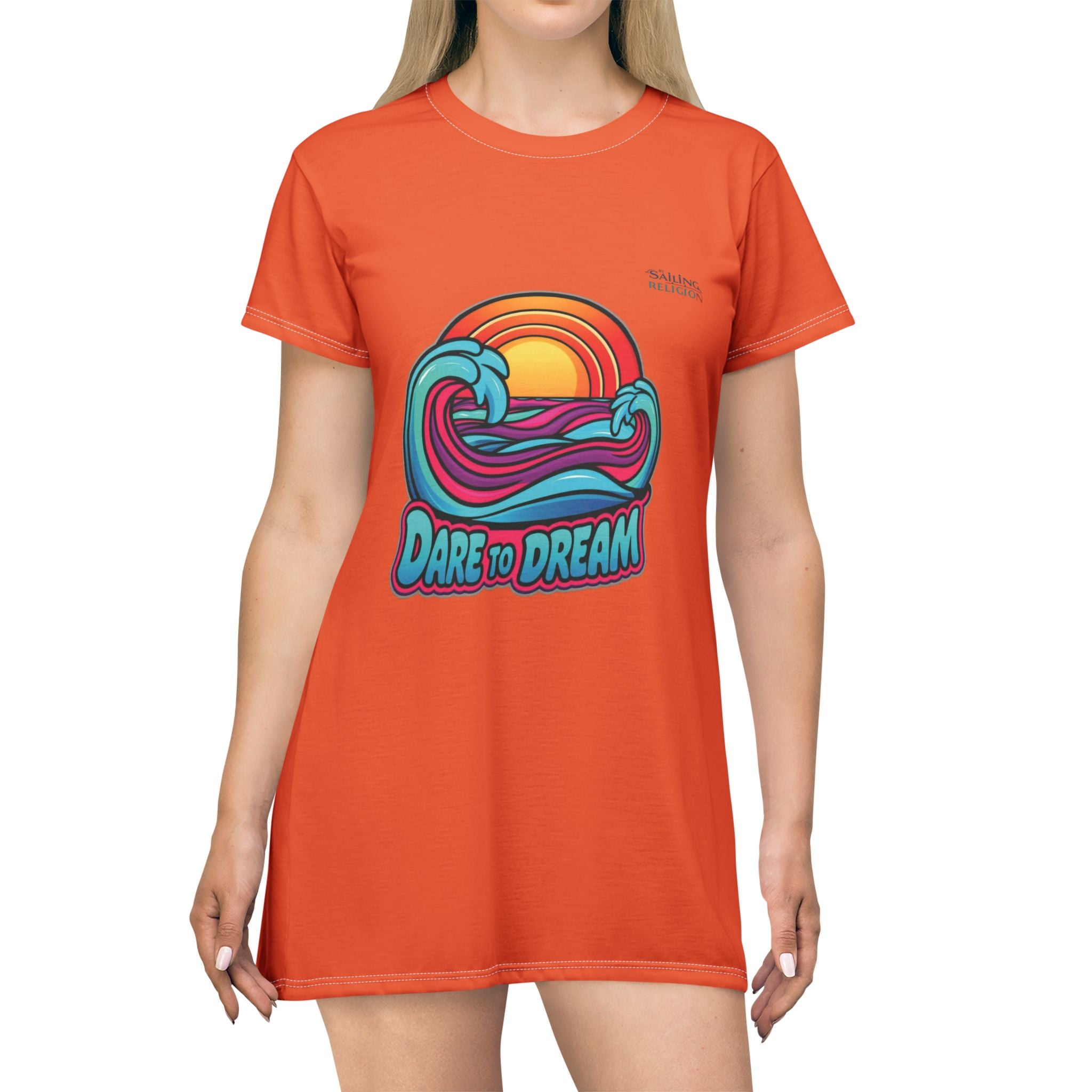 Sailing Religion T-Shirt Dress  Perfect for Summer and Casual Wear