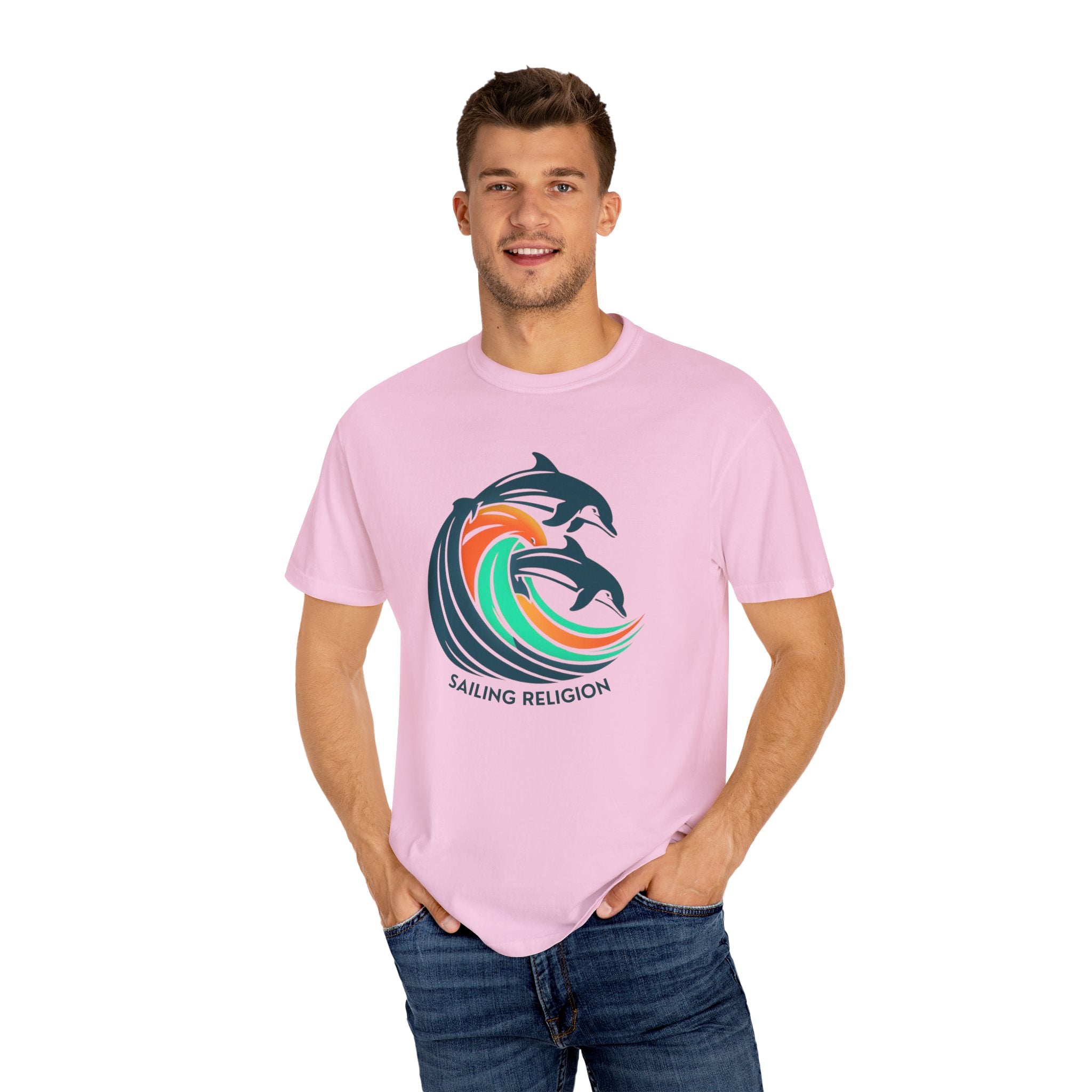 Sailing Religion dolphin Unisex Garment-Dyed T-shirt