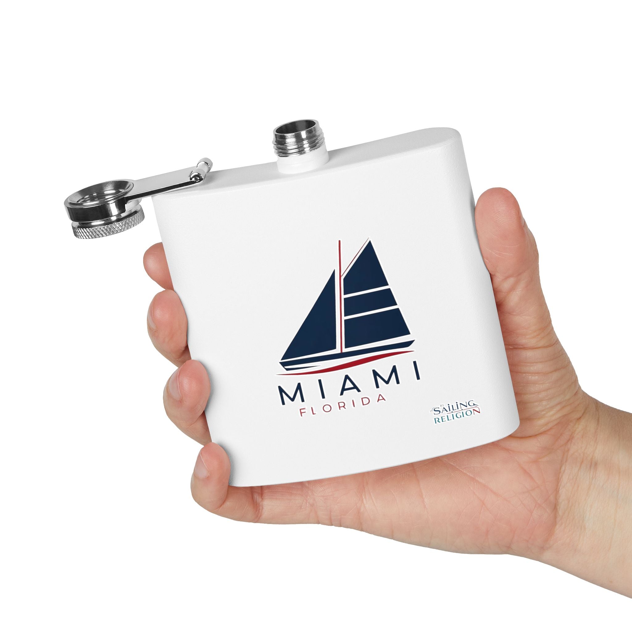 Miami Florida Stainless Steel Flask - 6oz Sailing Design