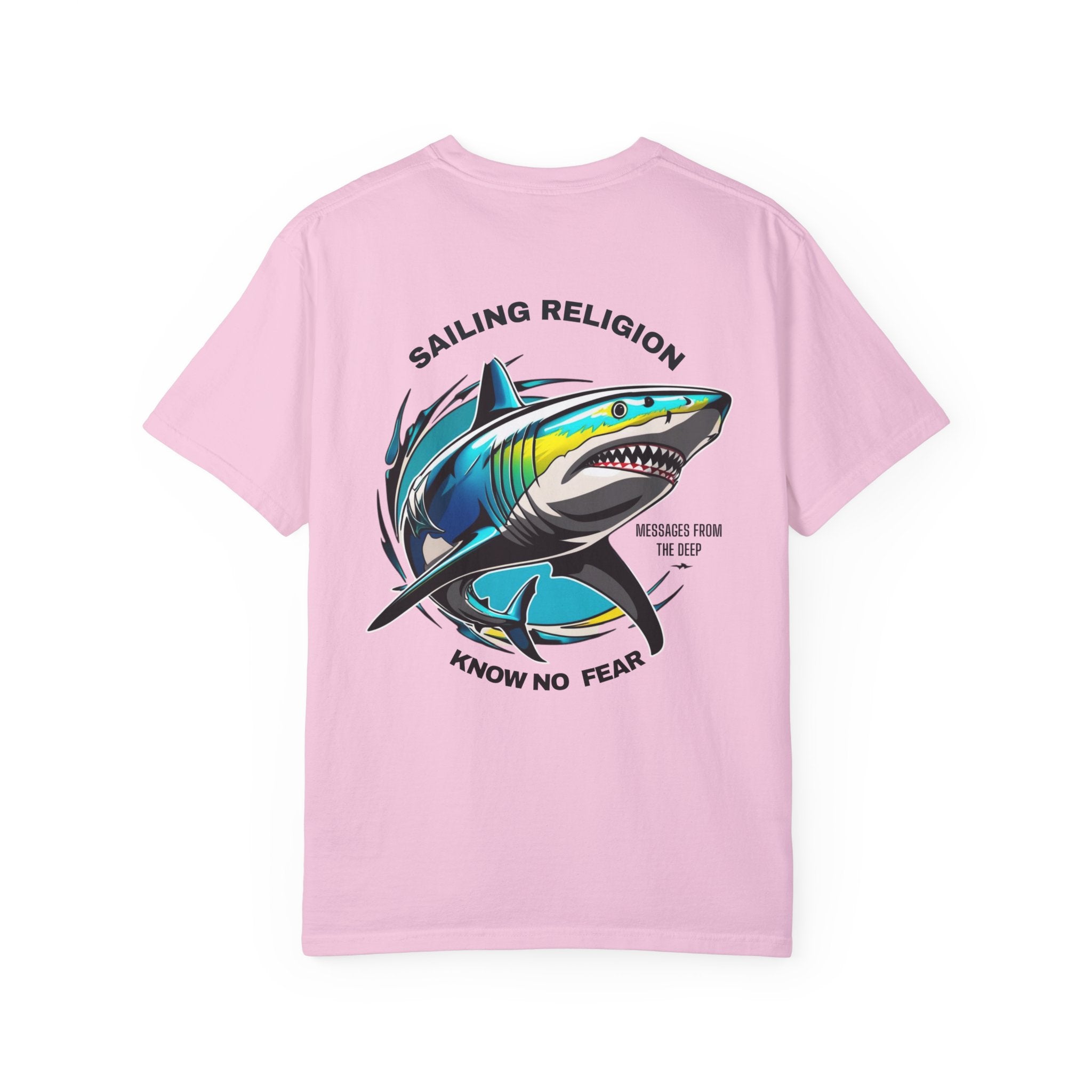 Sailing Religion Shark Graphic Unisex Garment-Dyed T-Shirt -