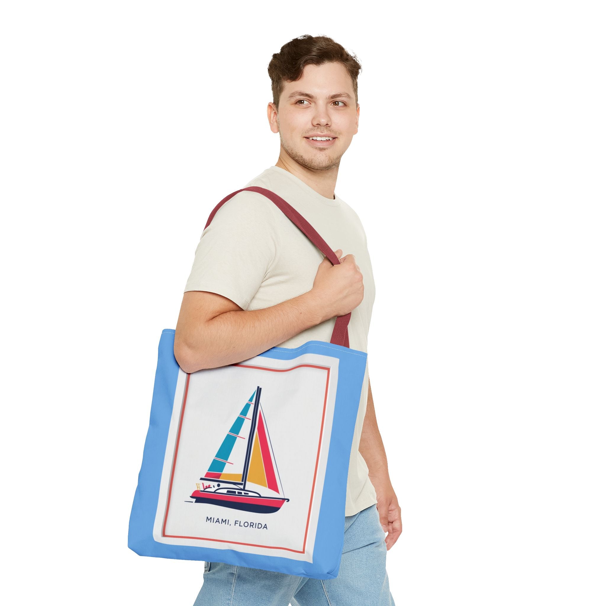 Miami Florida Sailing Tote Bag - Nautical Design for Beach Lovers