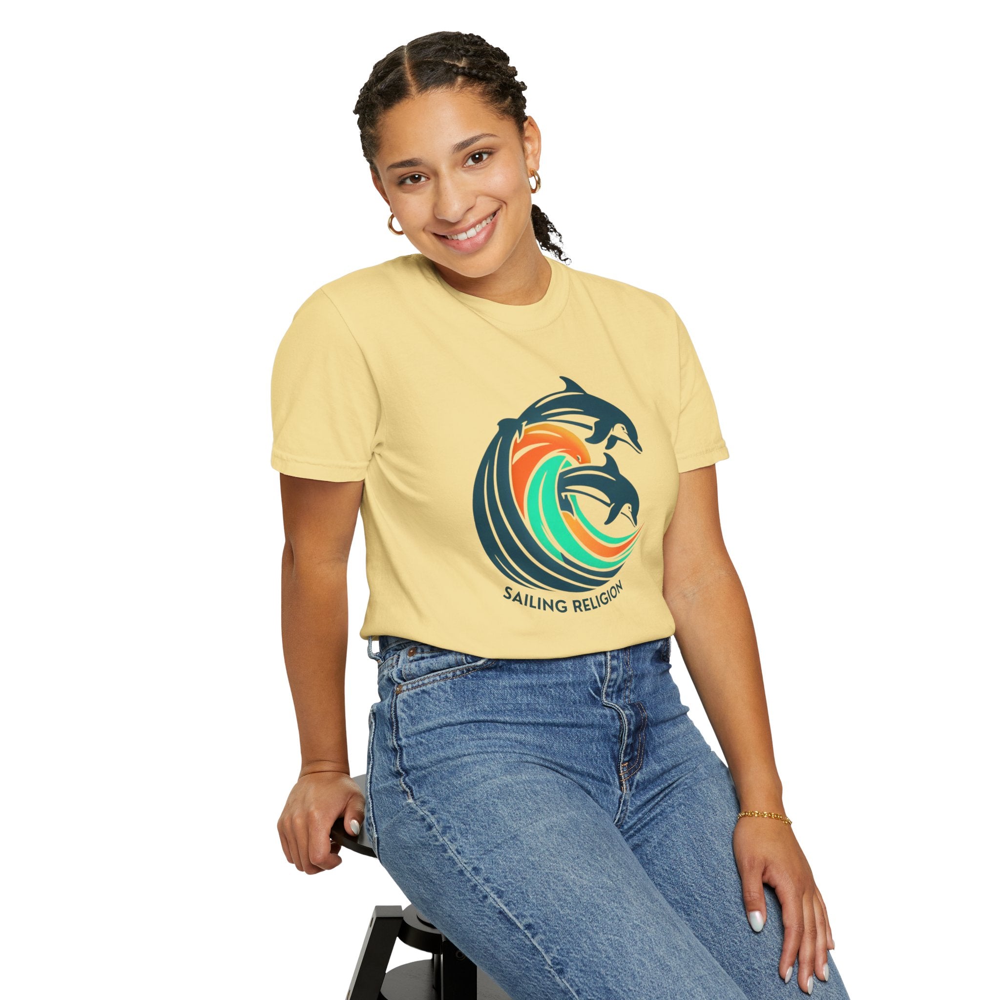 Sailing Religion dolphin Unisex Garment-Dyed T-shirt
