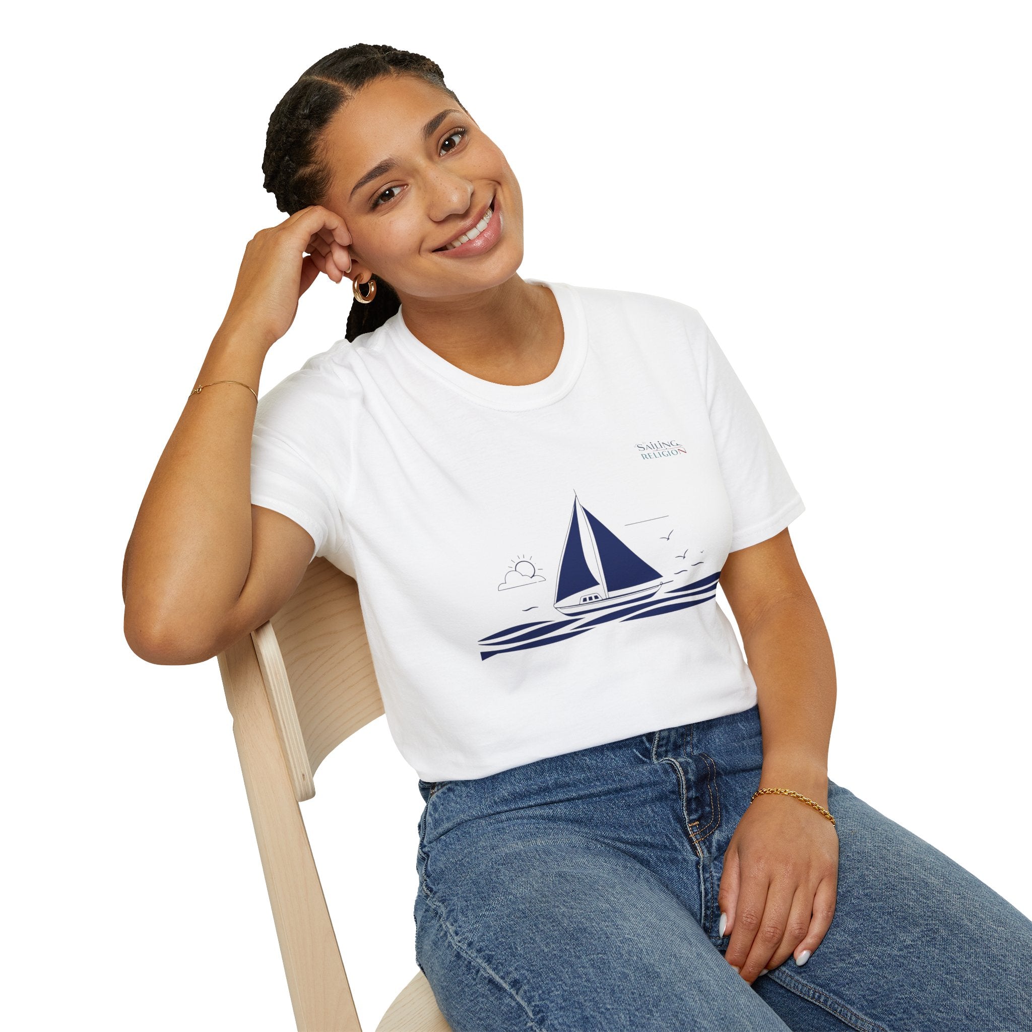 Sailing Religion single line design collection Unisex Softstyle T-Shirt
