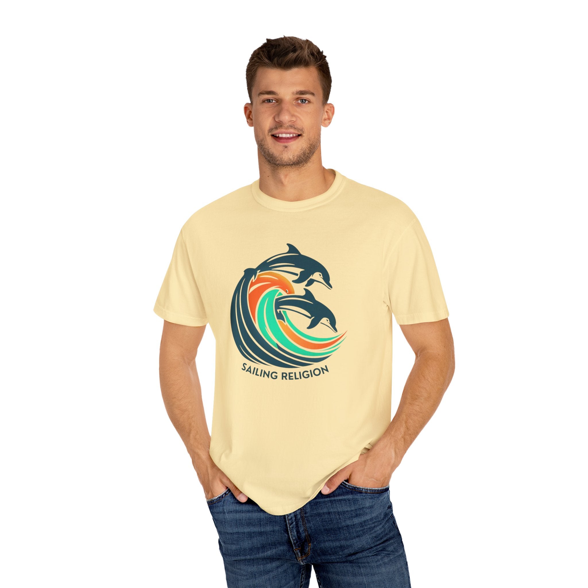Sailing Religion dolphin Unisex Garment-Dyed T-shirt