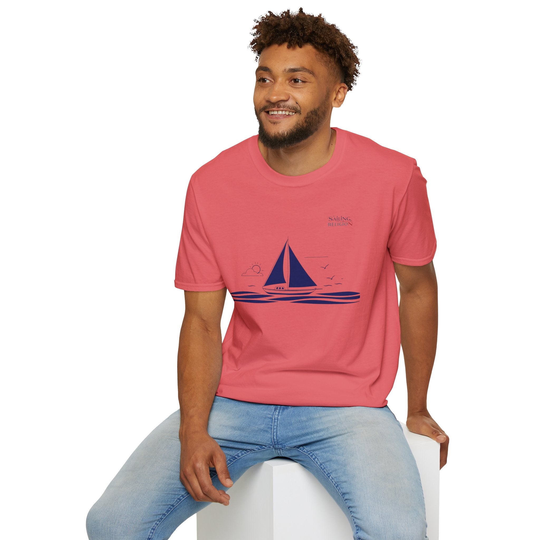 Sailing Religion single line design collection Unisex Softstyle T-Shirt