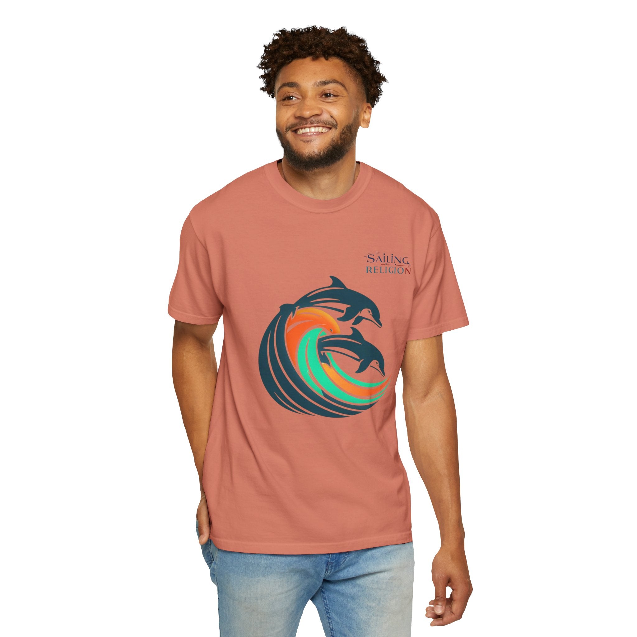 Sailing Religion Dolphins Unisex Garment-Dyed T-shirt