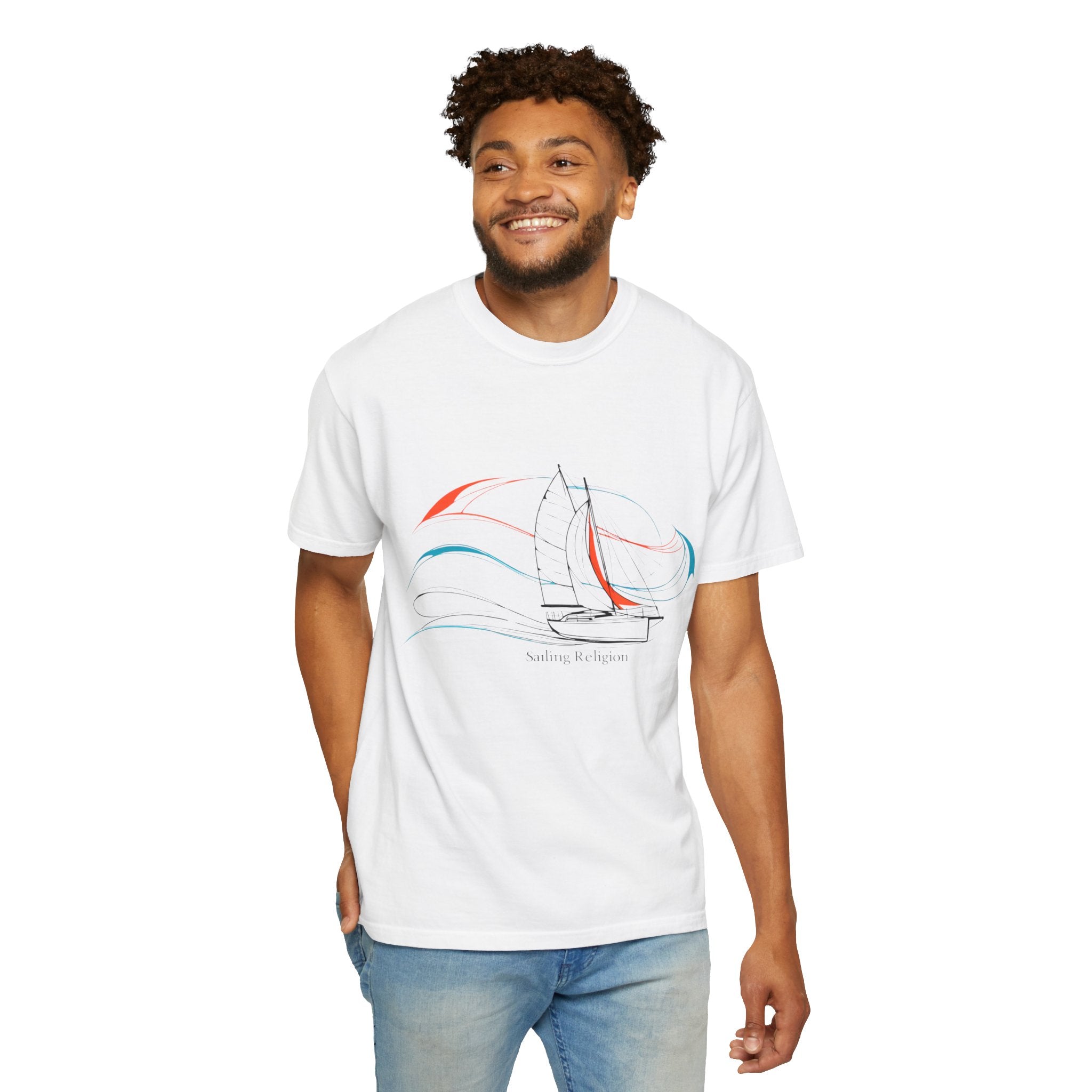 Sailing Religion single line designs Unisex T-shirt