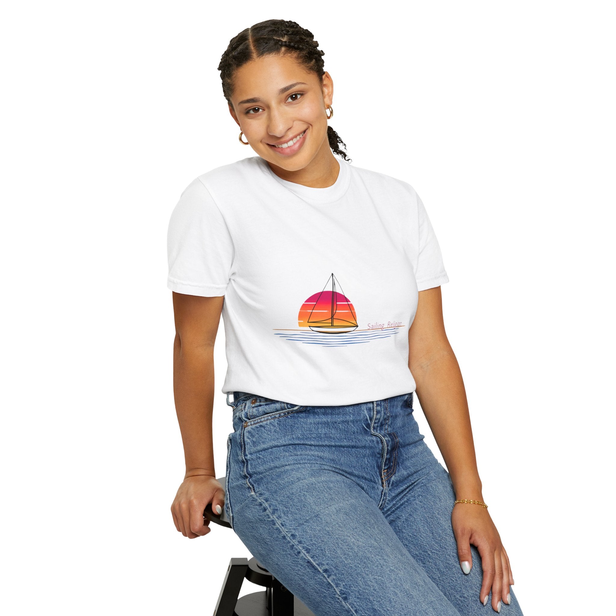 Sailing Religion single line designs Unisex T-shirt