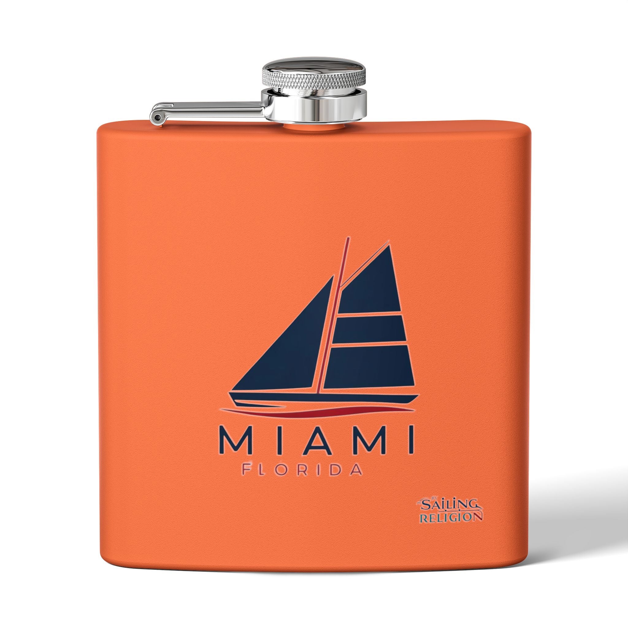 Miami Florida Stainless Steel Flask - 6oz Sailing Design