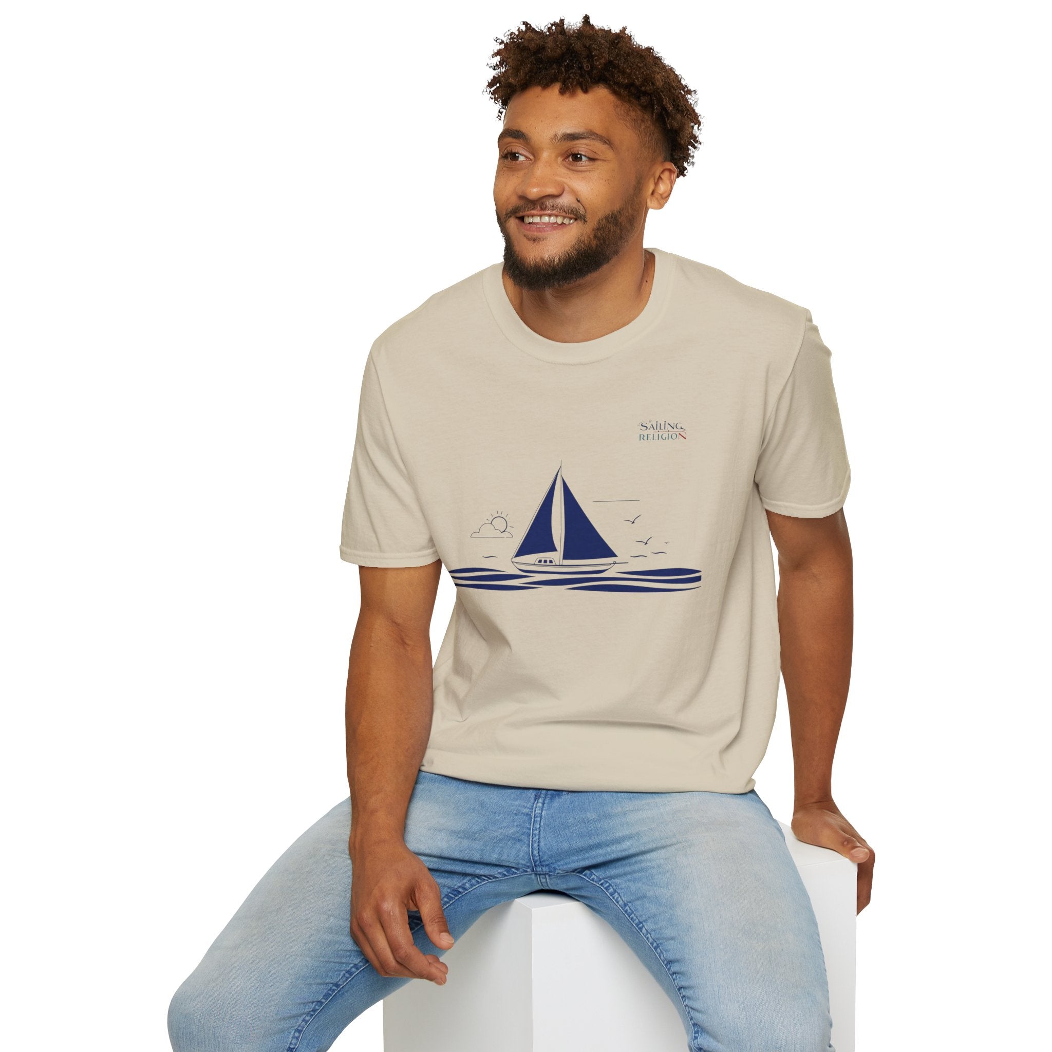 Sailing Religion single line design collection Unisex Softstyle T-Shirt