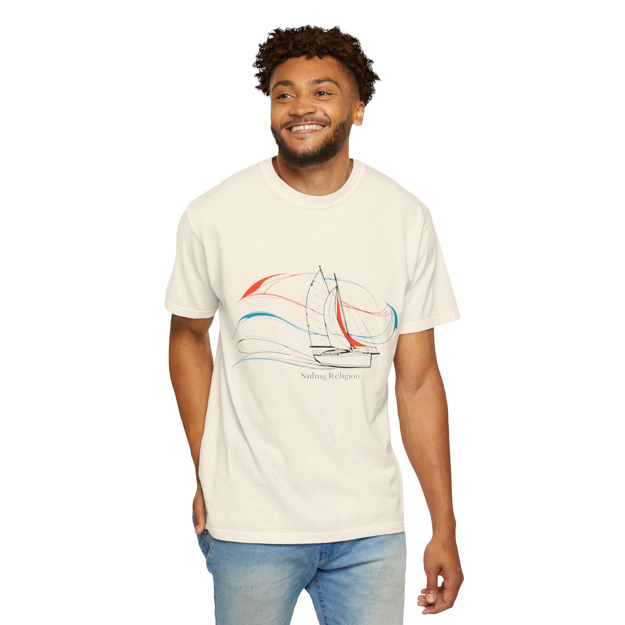 Sailing Religion single line designs Unisex T-shirt