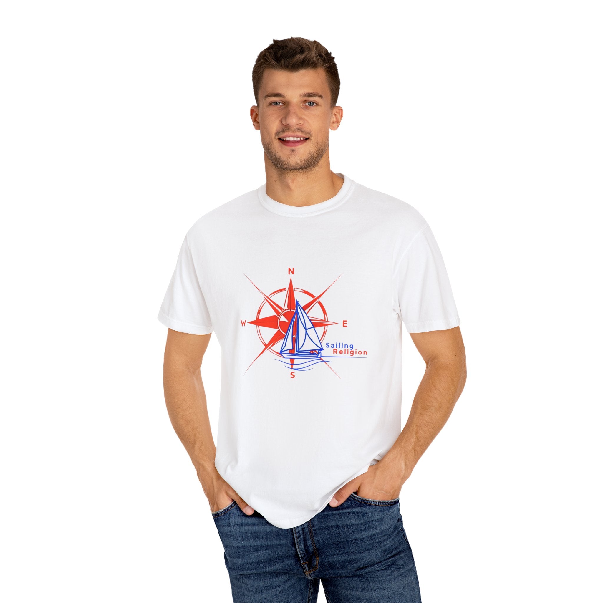 Sailing Religion single line designs Unisex T-shirt