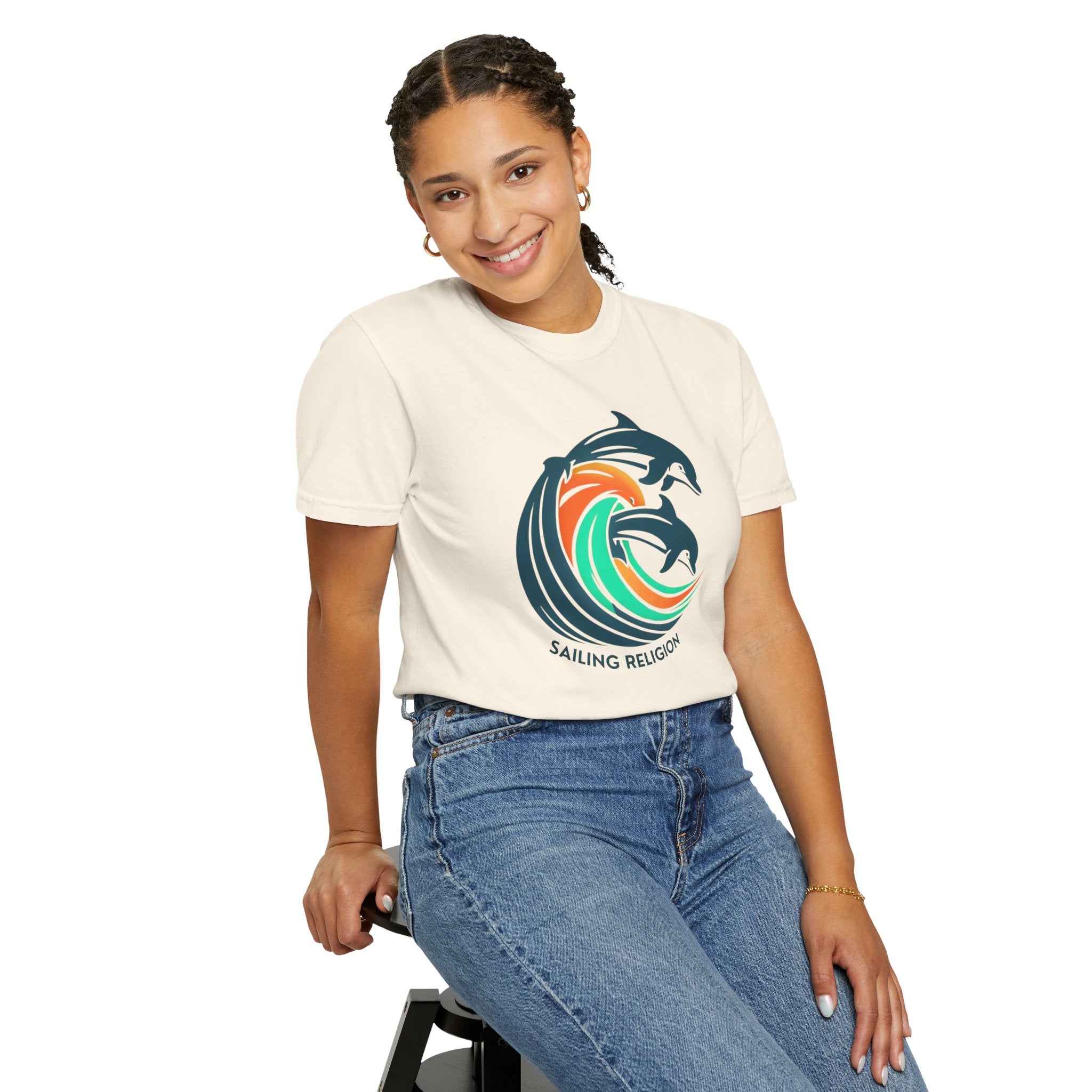 Sailing Religion dolphin Unisex Garment-Dyed T-shirt