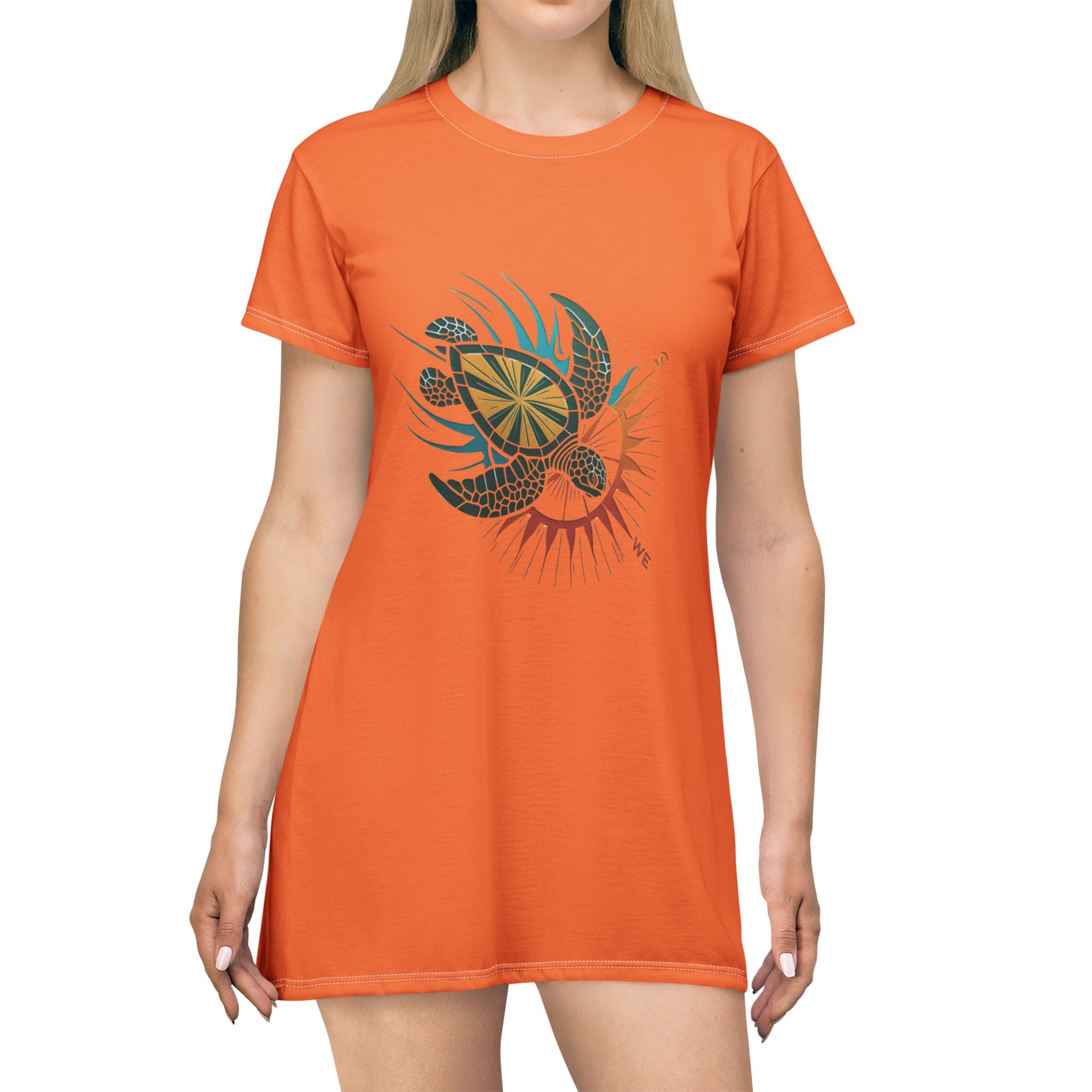 Sailing Religion T-Shirt Dress with Unique Graphic Design - Perfect for Summer and Casual Wear