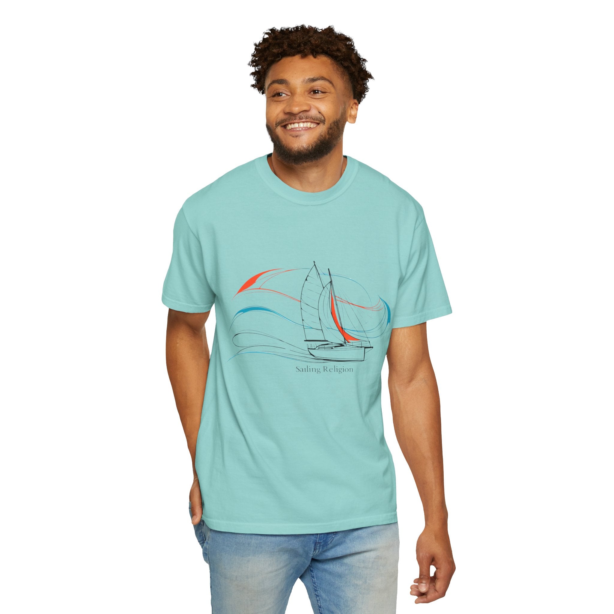 Sailing Religion single line designs Unisex T-shirt