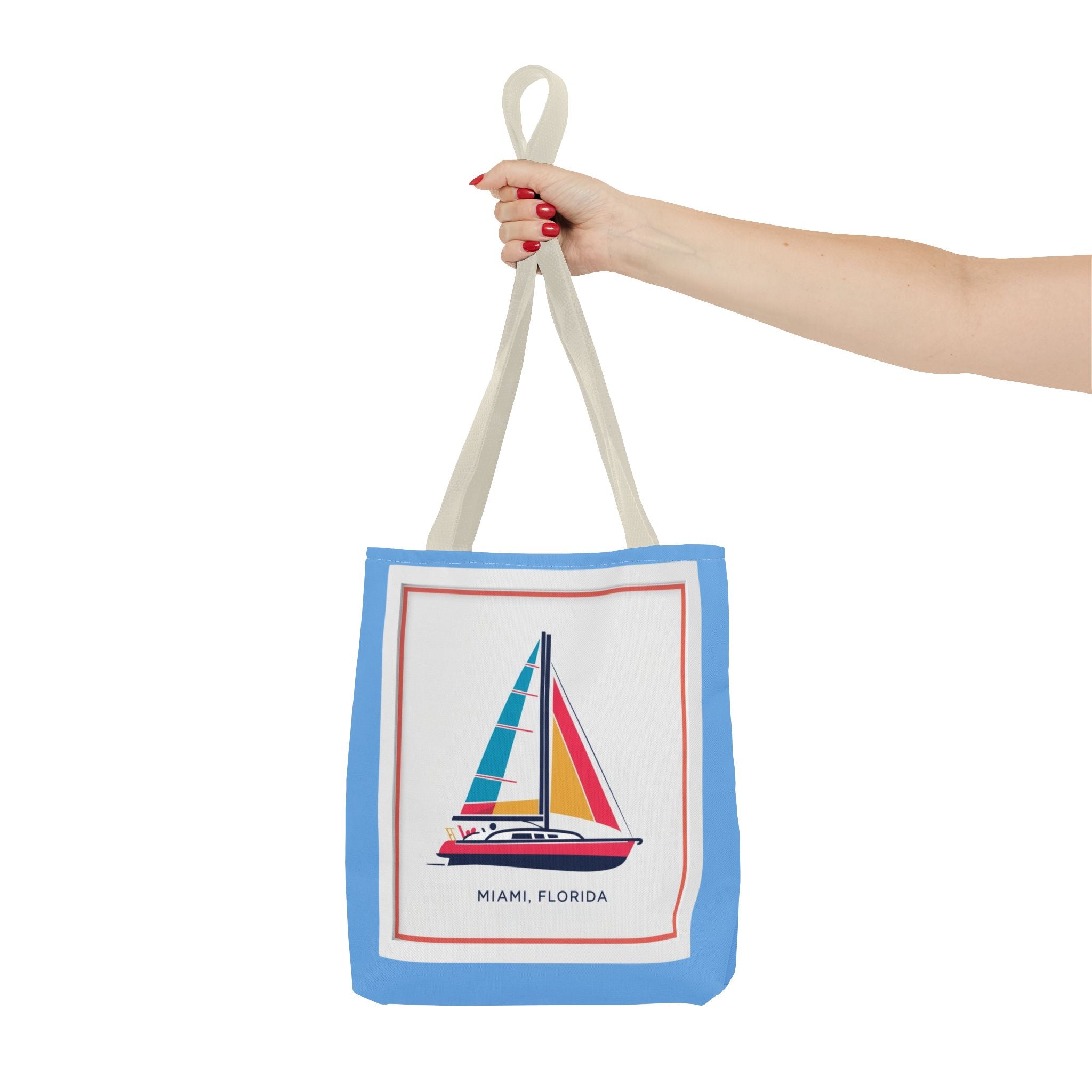 Miami Florida Sailing Tote Bag - Nautical Design for Beach Lovers