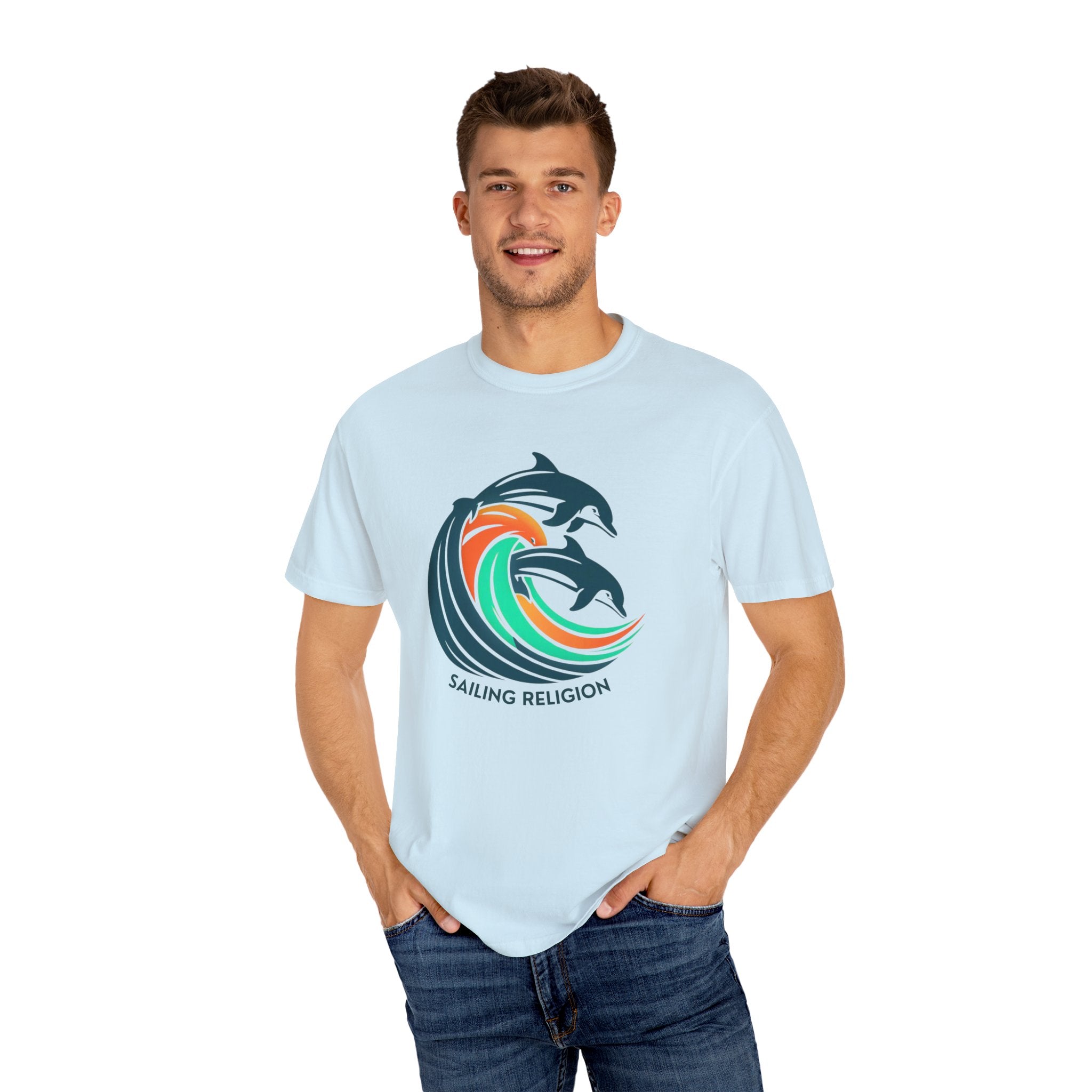 Sailing Religion dolphin Unisex Garment-Dyed T-shirt