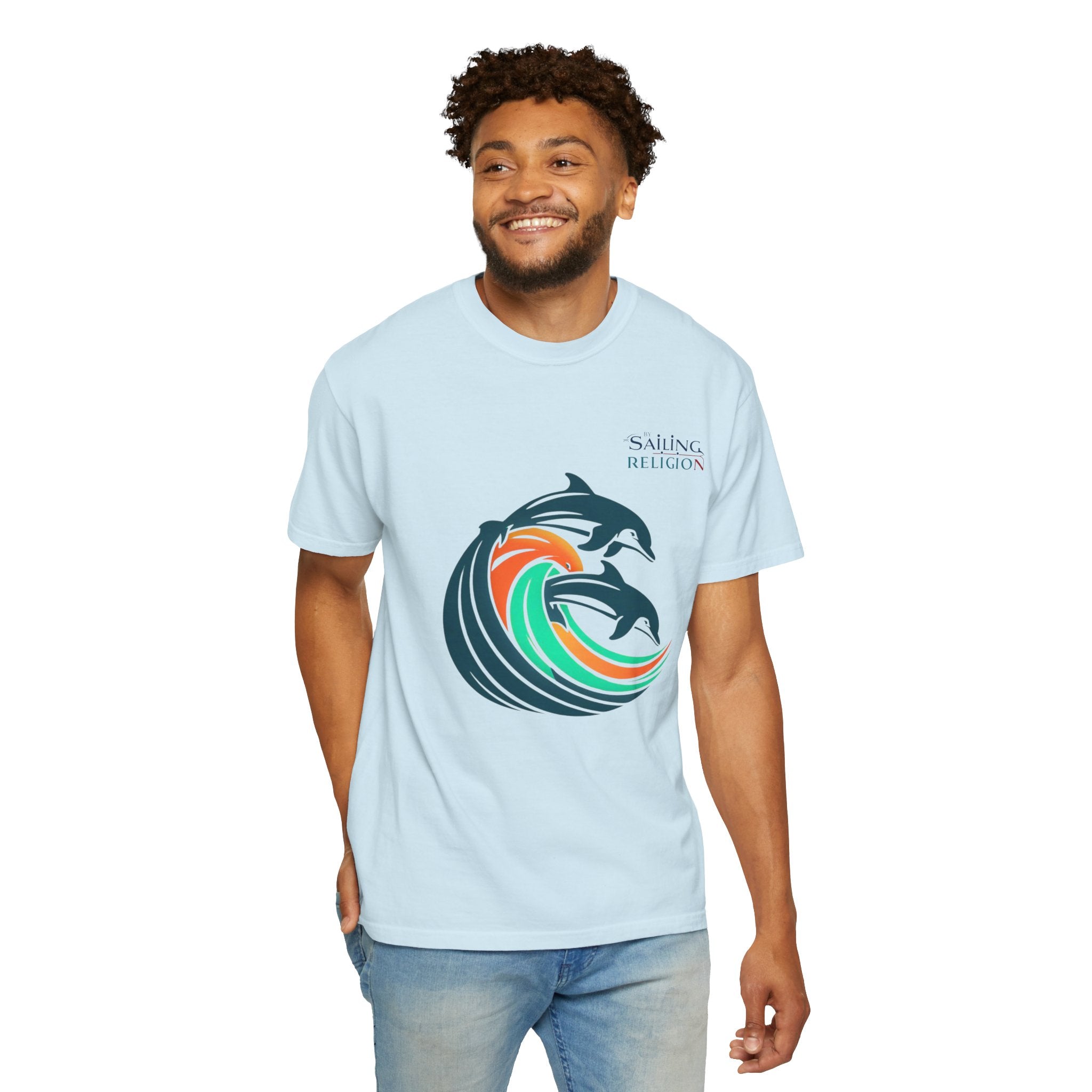 Sailing Religion Dolphins Unisex Garment-Dyed T-shirt