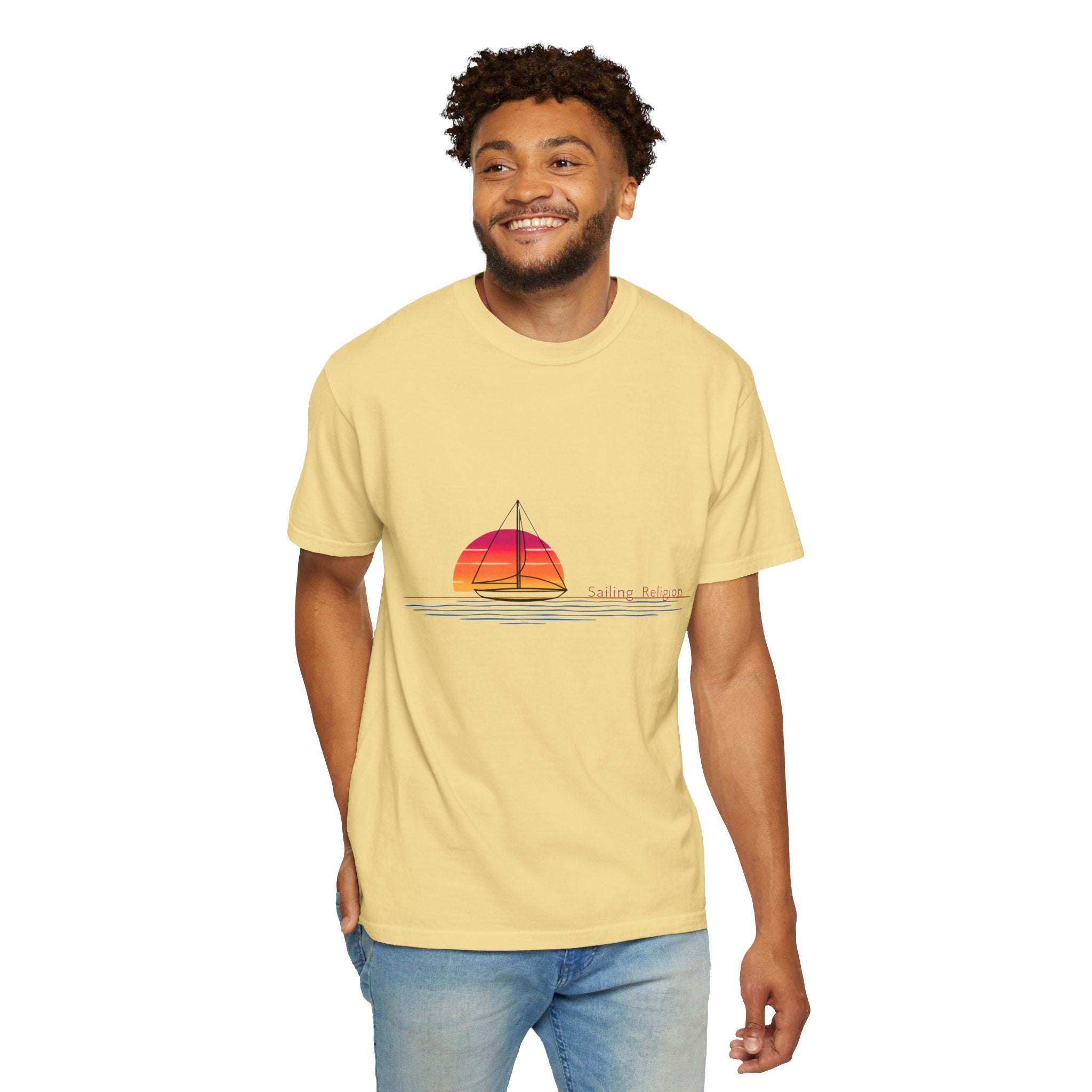 Sailing Religion single line designs Unisex T-shirt